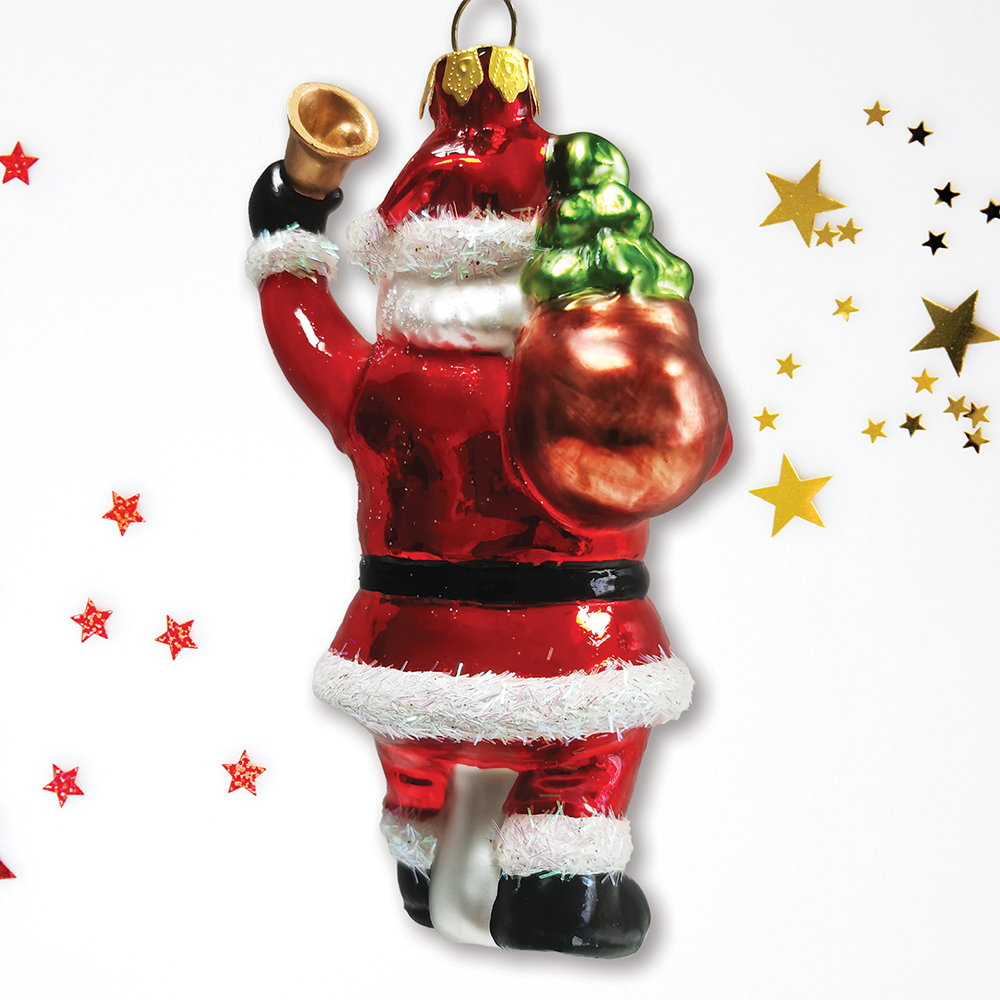 Santa Claus Coming to Town Glass Ornament