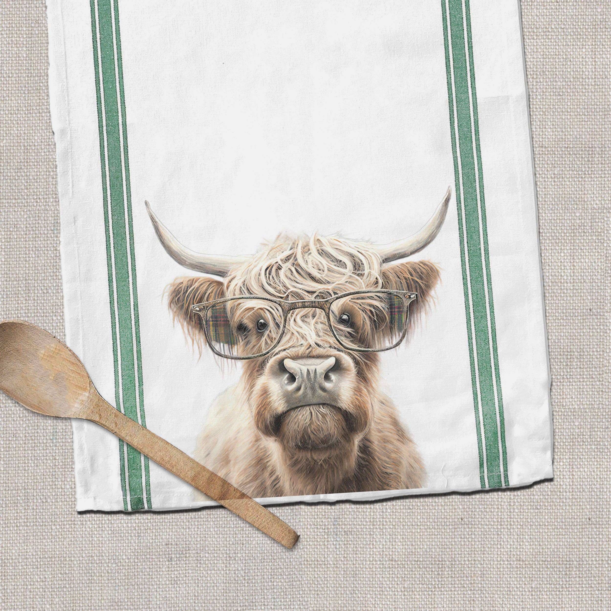 Highland Cow Cotton Tea Towel