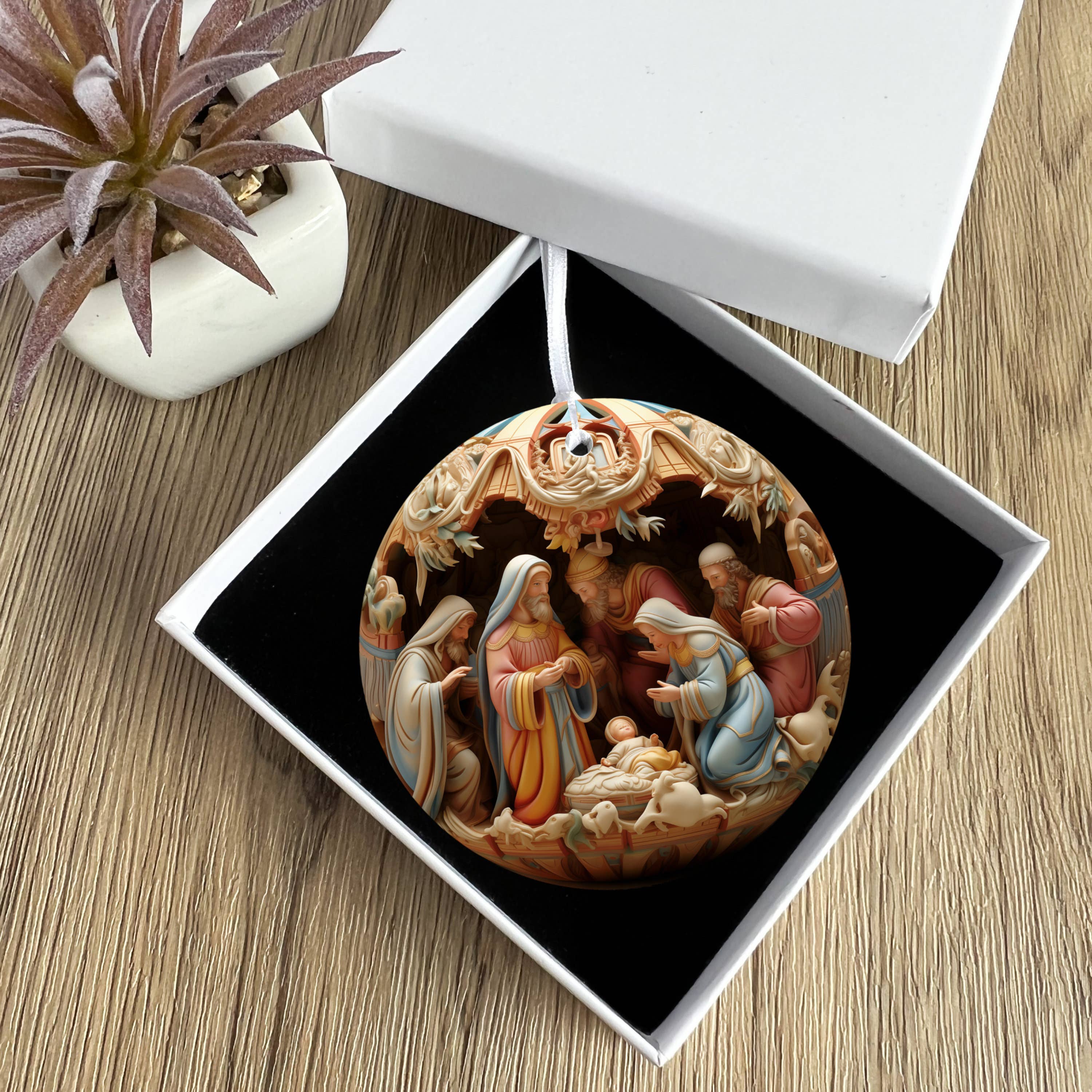 Christmas Nativity Ceramic Ornament