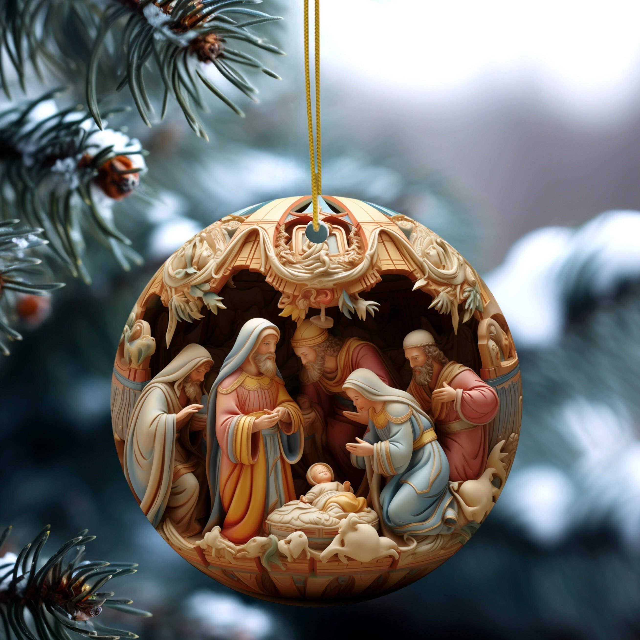 Christmas Nativity Ceramic Ornament