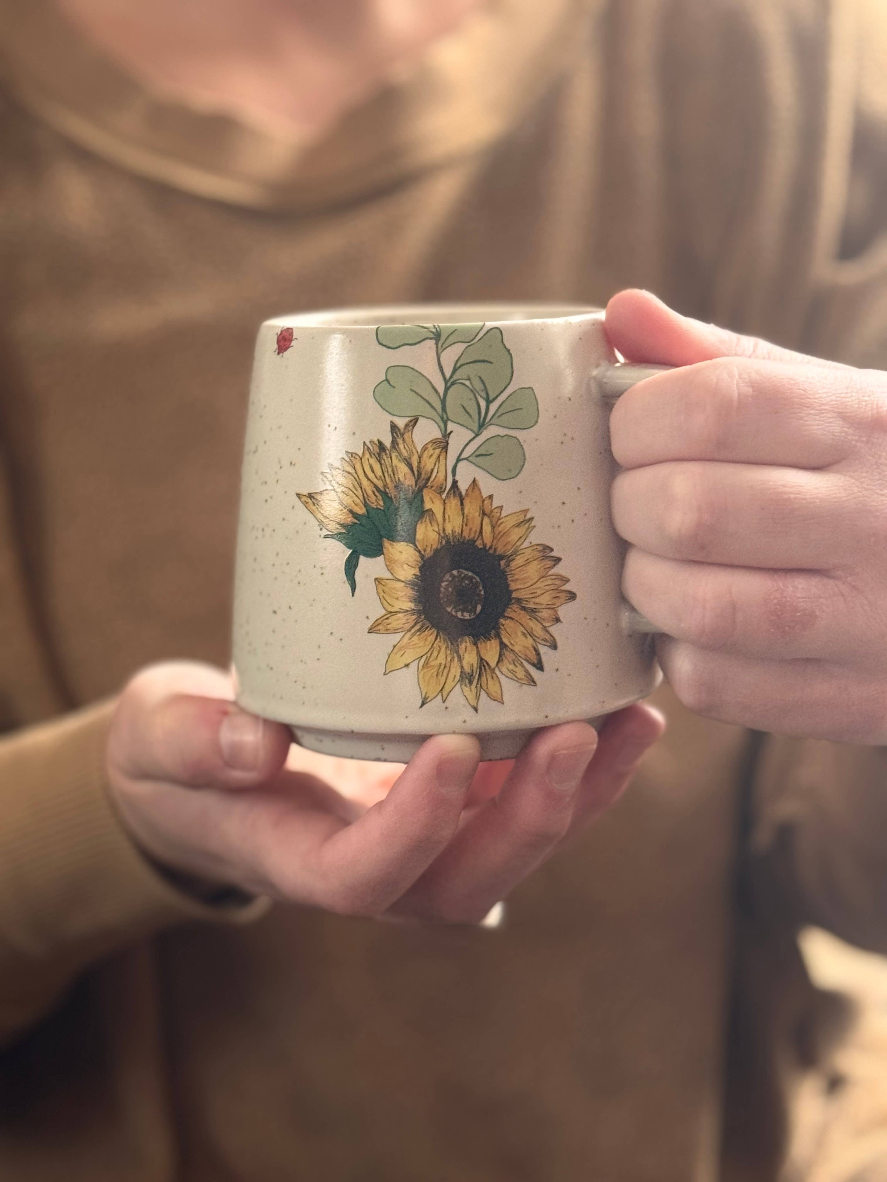 Savor Sunshine Sunflower Stoneware Mug