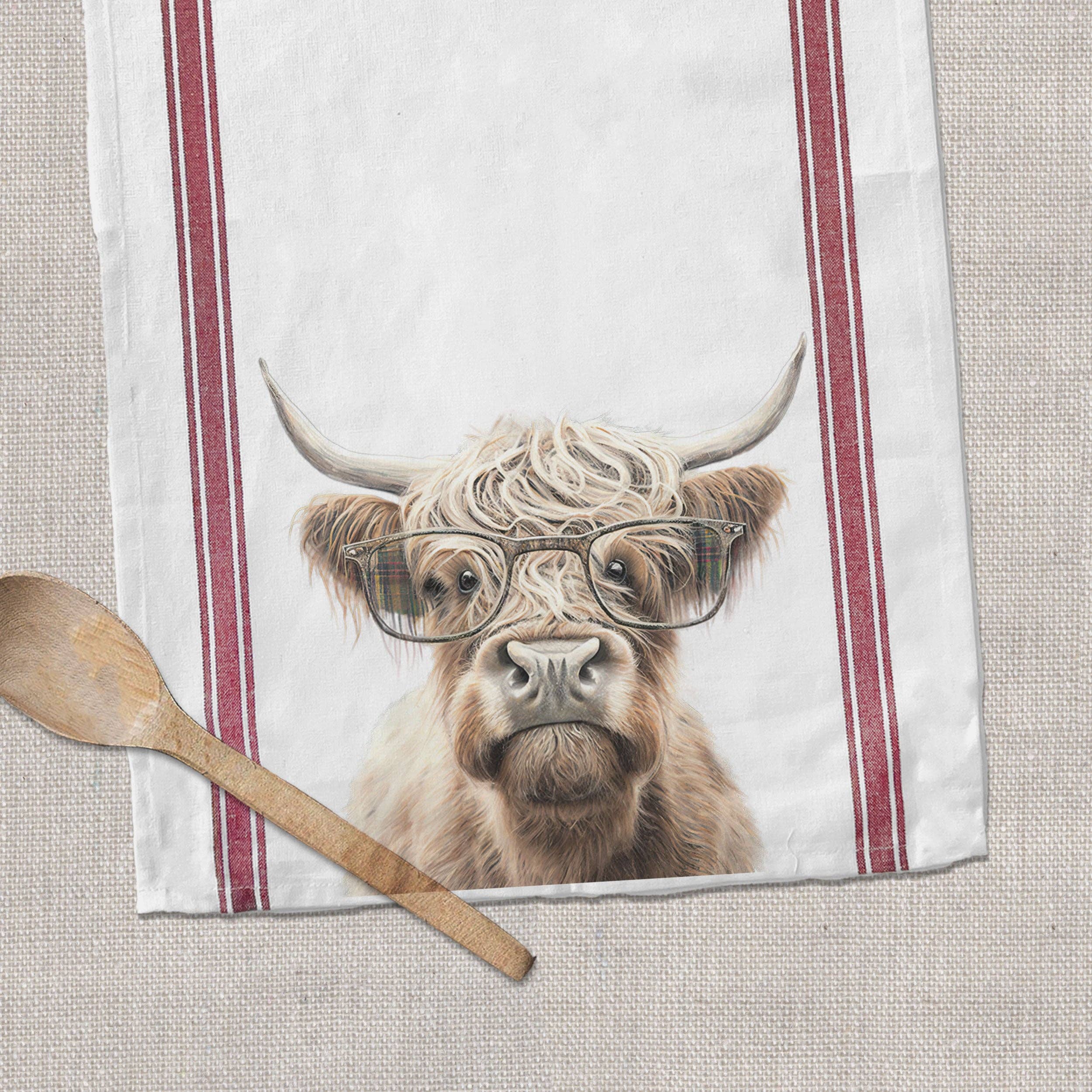 Highland Cow Cotton Tea Towel