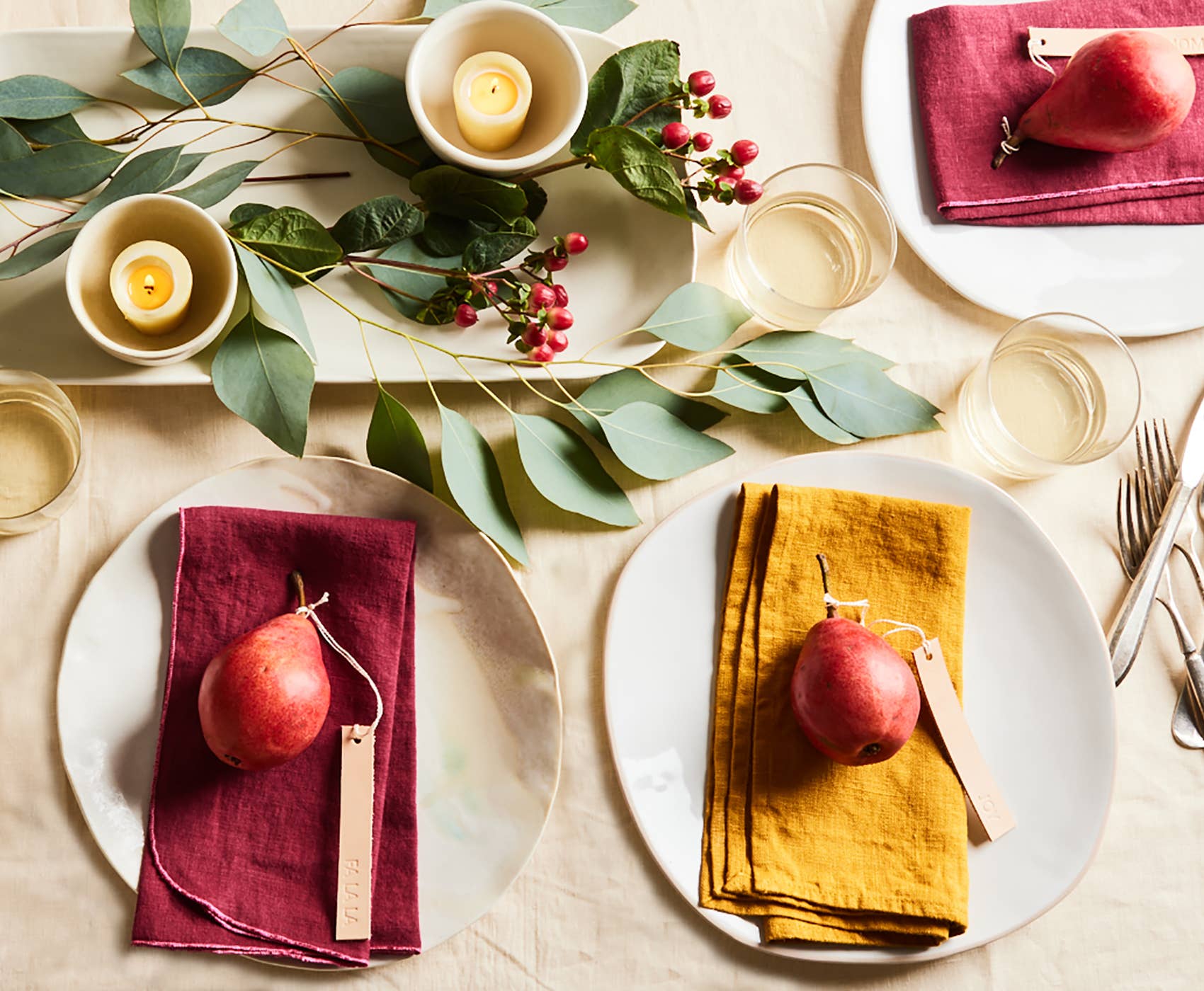 Pair of Linen Napkins - Mustard