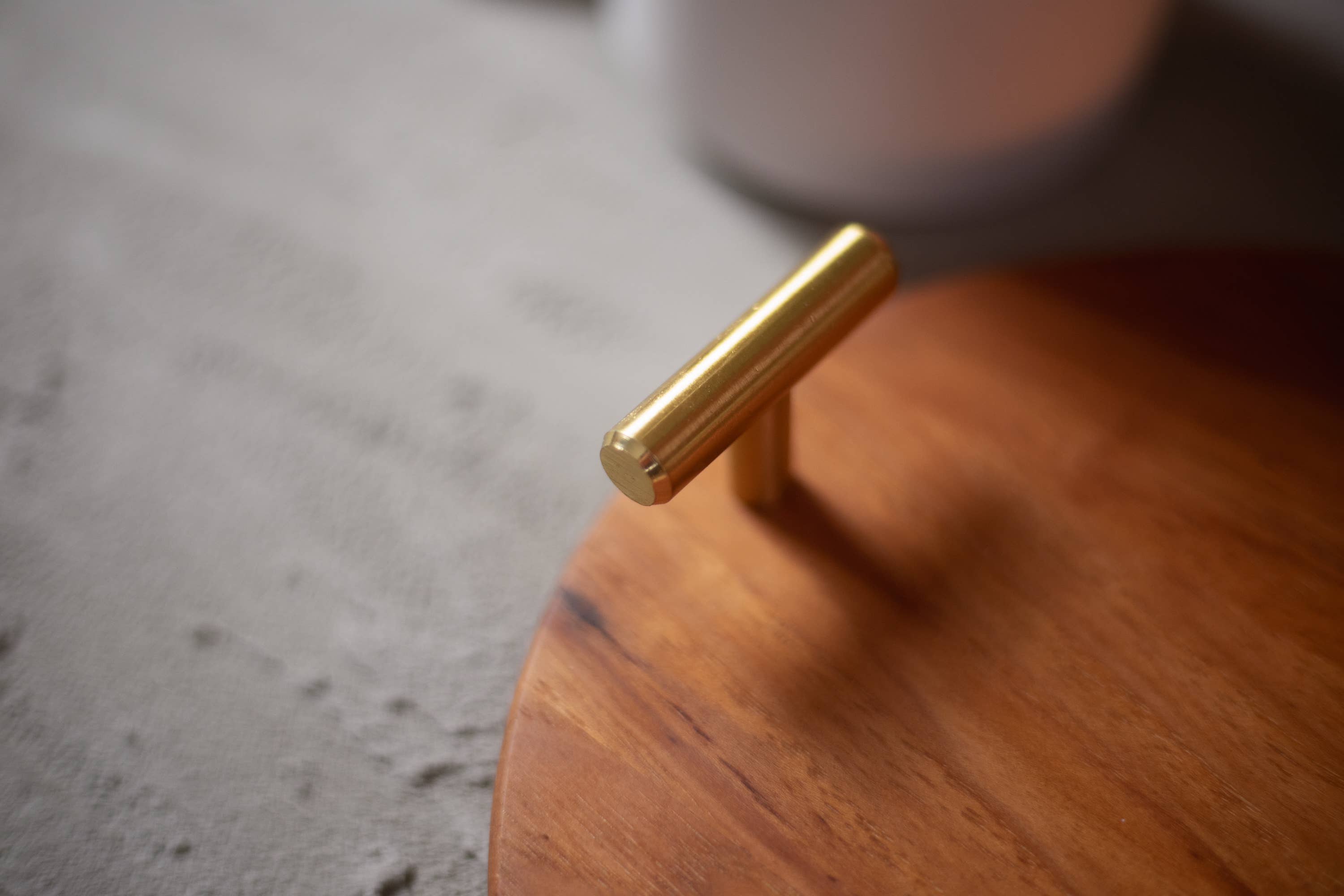 Hickory Tray with Brushed Brass Handles