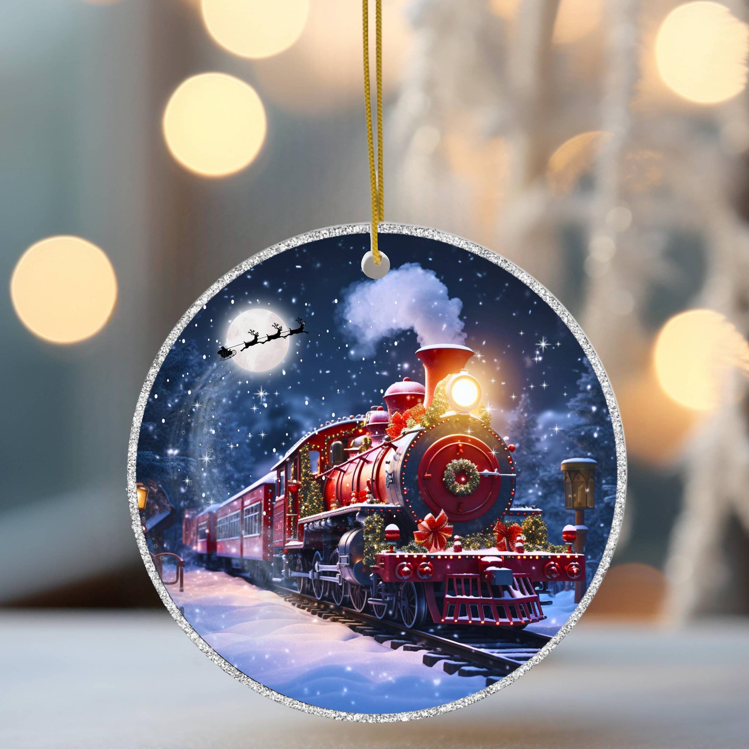 Winter Train Ceramic Ornament