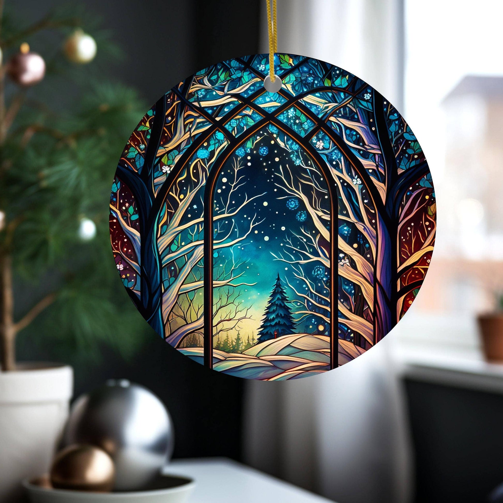 Ceramic Stained Glass Christmas Ornament