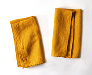 Pair of Linen Napkins - Mustard