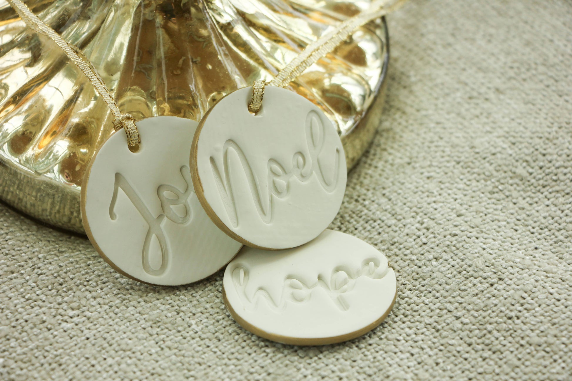 Hope, Joy, and Noel Ornaments