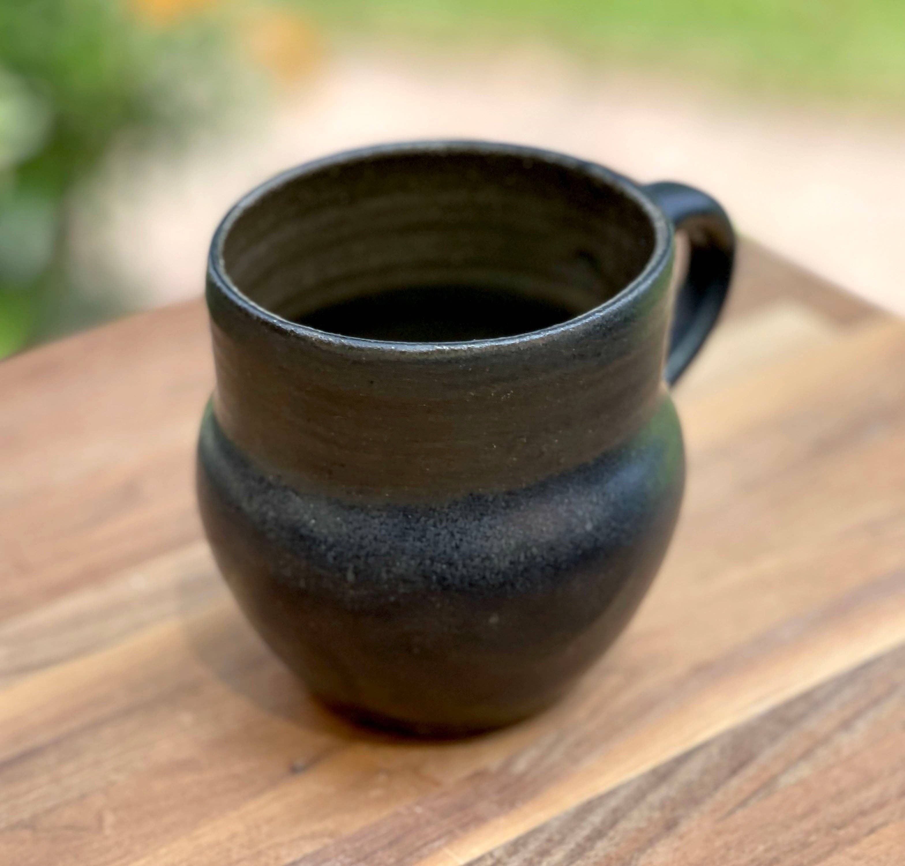 Black Hand Thrown Porcelain Mug