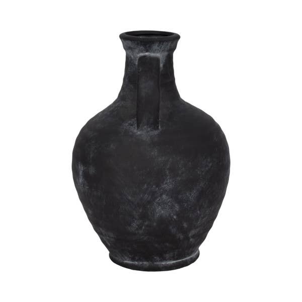 Black Weathered Terracotta Jug with Handle