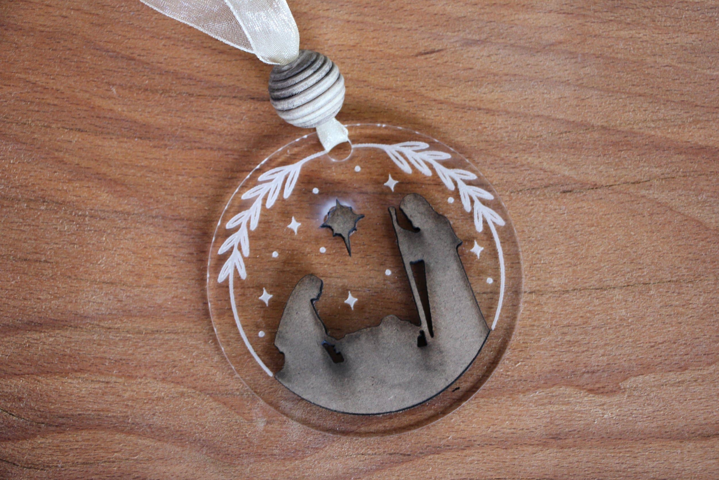 Wooden Nativity Ornament