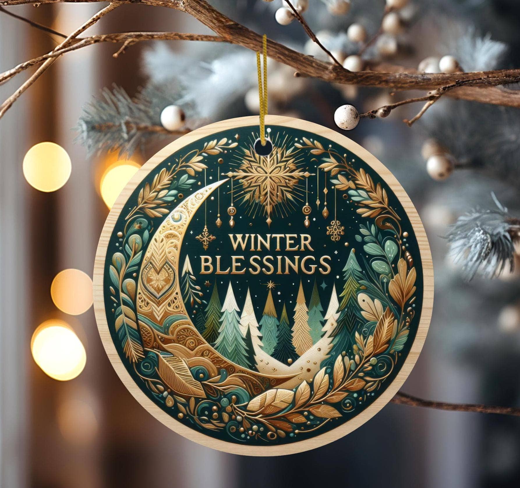 Winter Blessings Ceramic Ornament