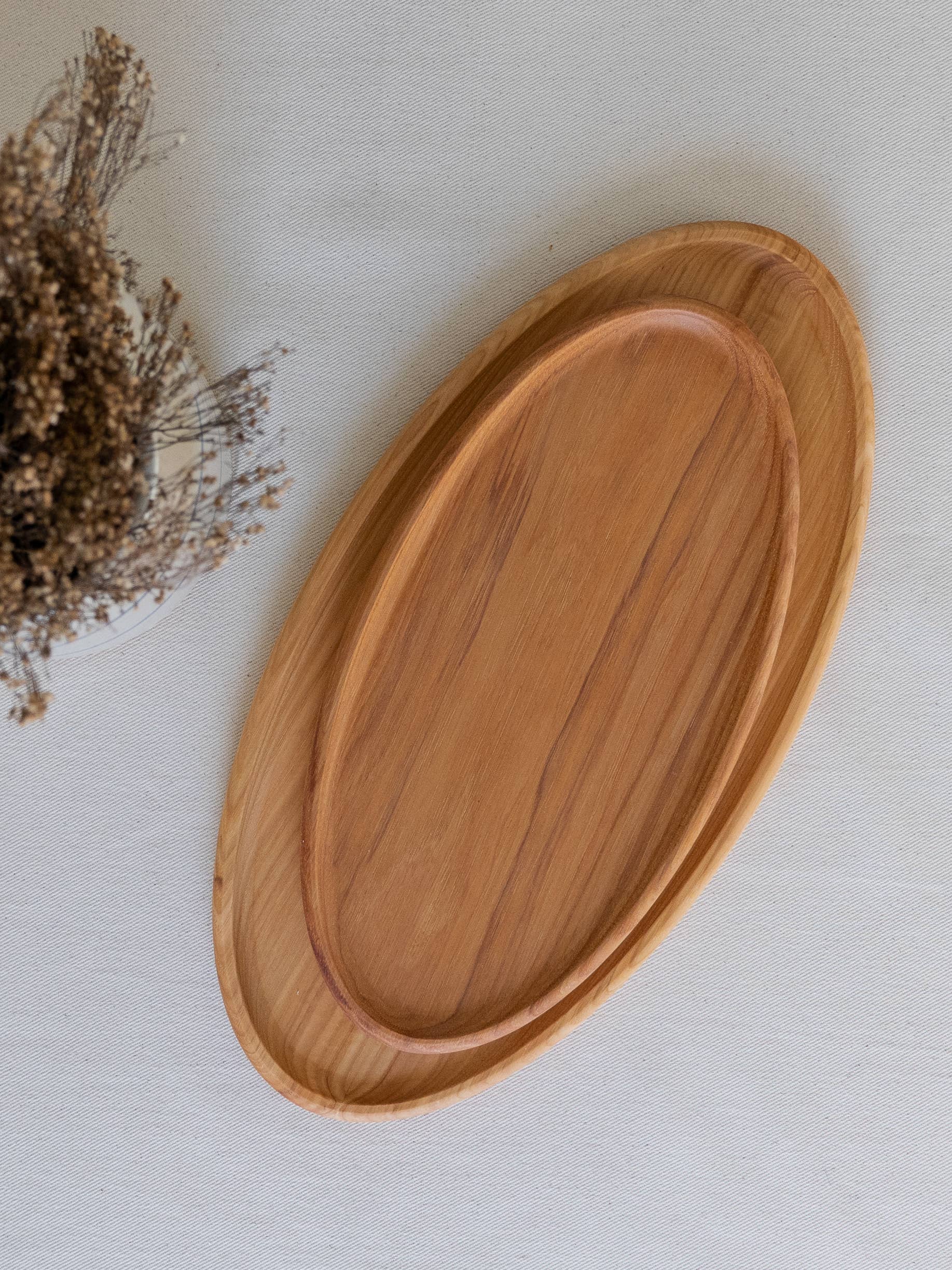 Hilda Oval Wood Serving Platter/Tray