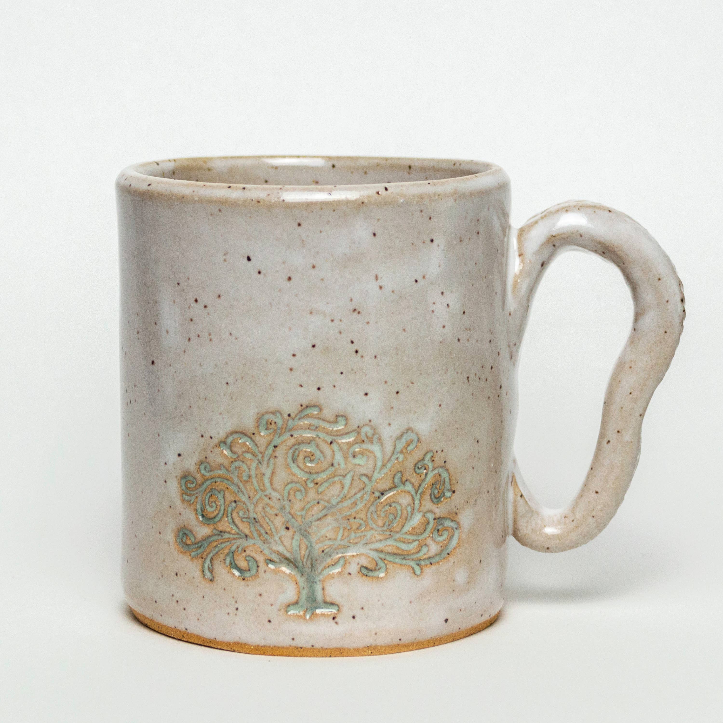 Green Tree Ceramic Ivory Mug