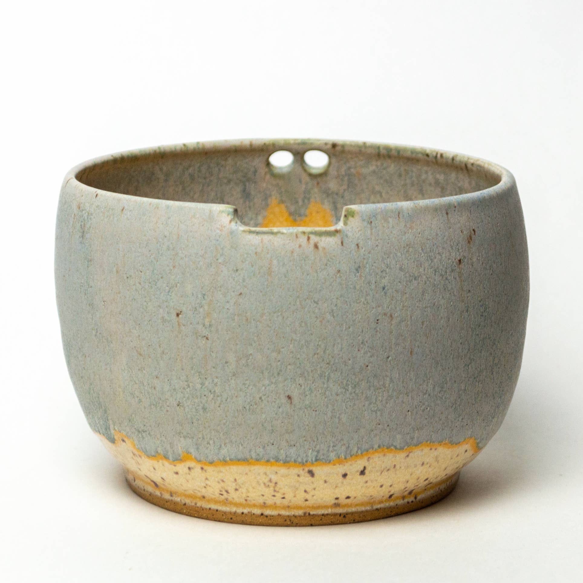 Handmade Stoneware Clay Rice/Noodle Bowl - Light Blue