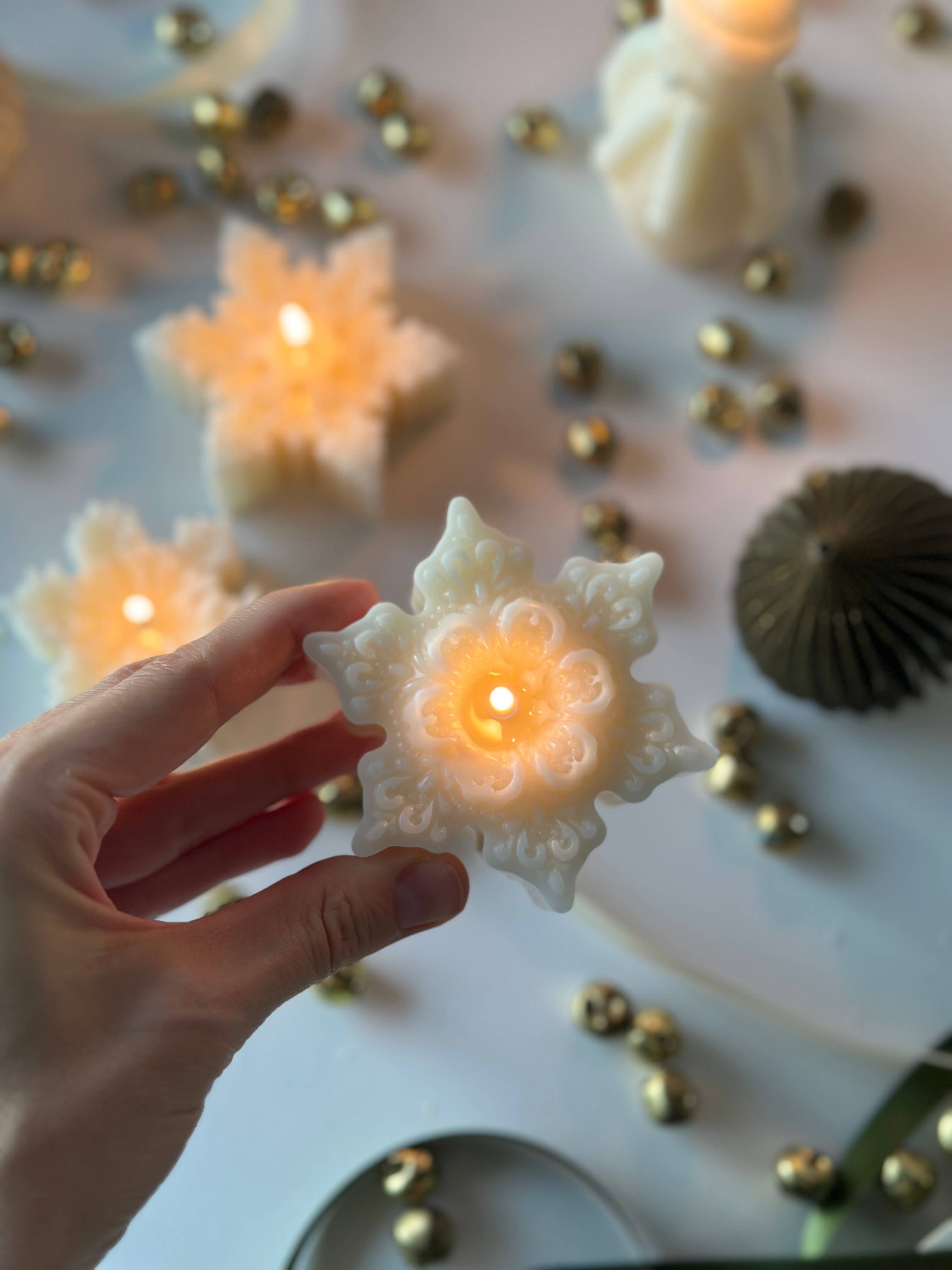 Christmas Snowflake Candles - 3 Styles