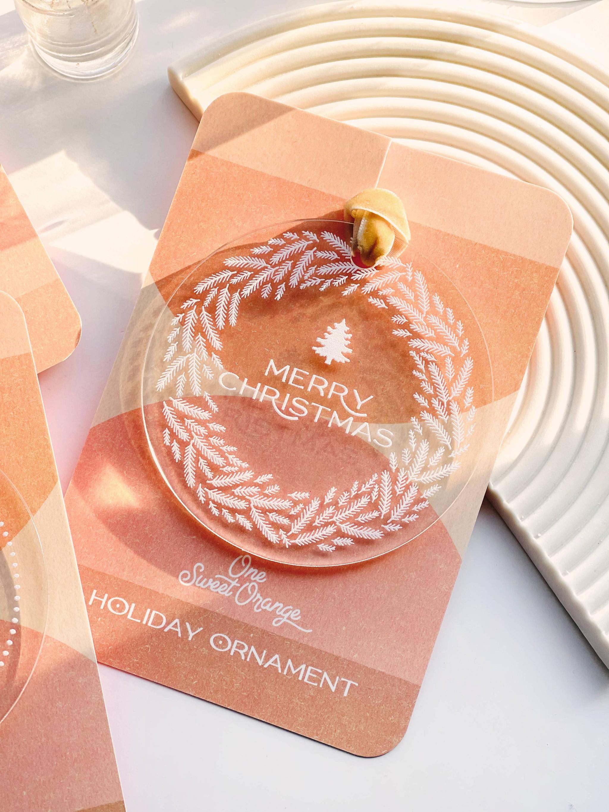 Acrylic Abstract Merry Christmas Ornament