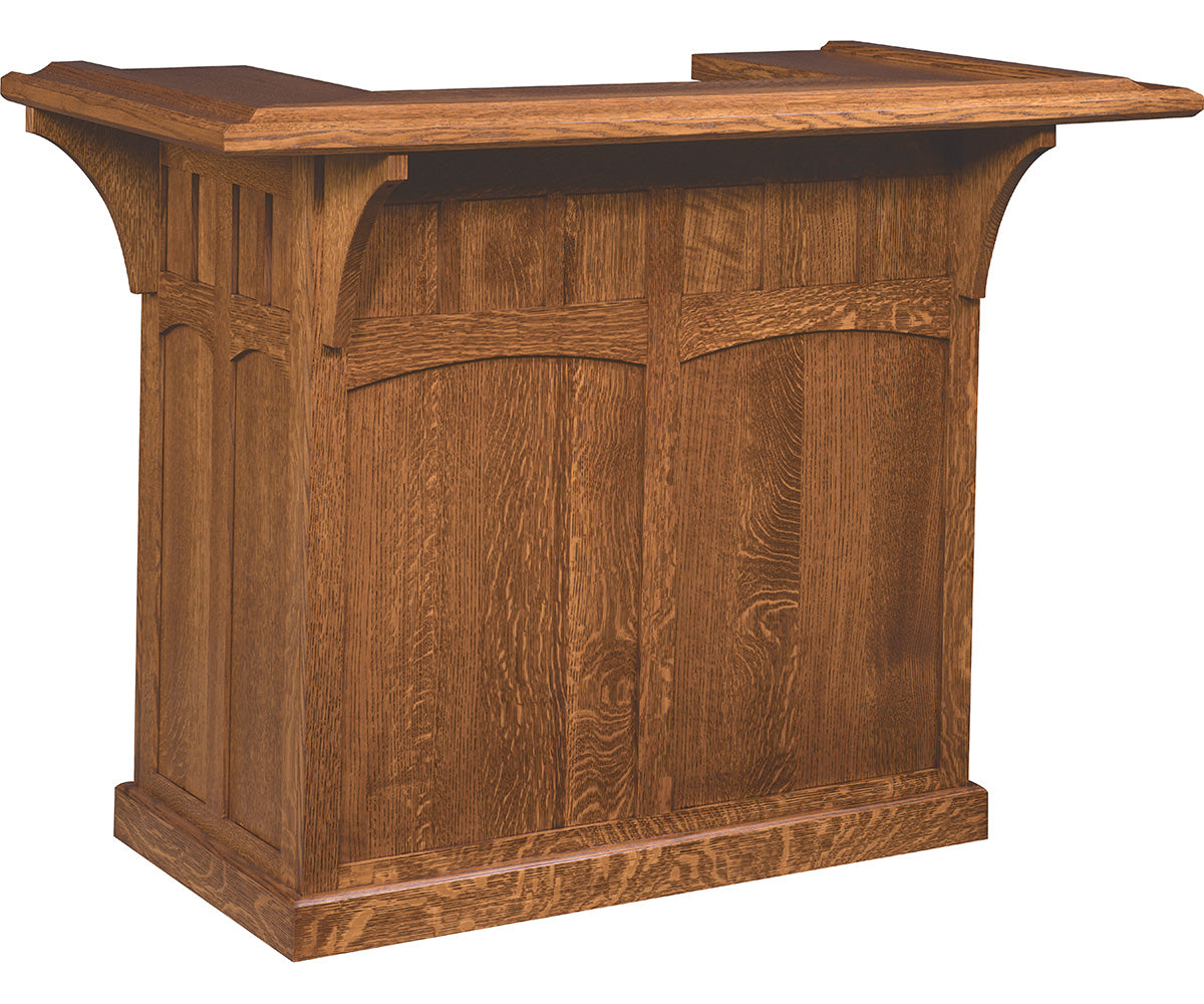 amish home bar shown  in oak