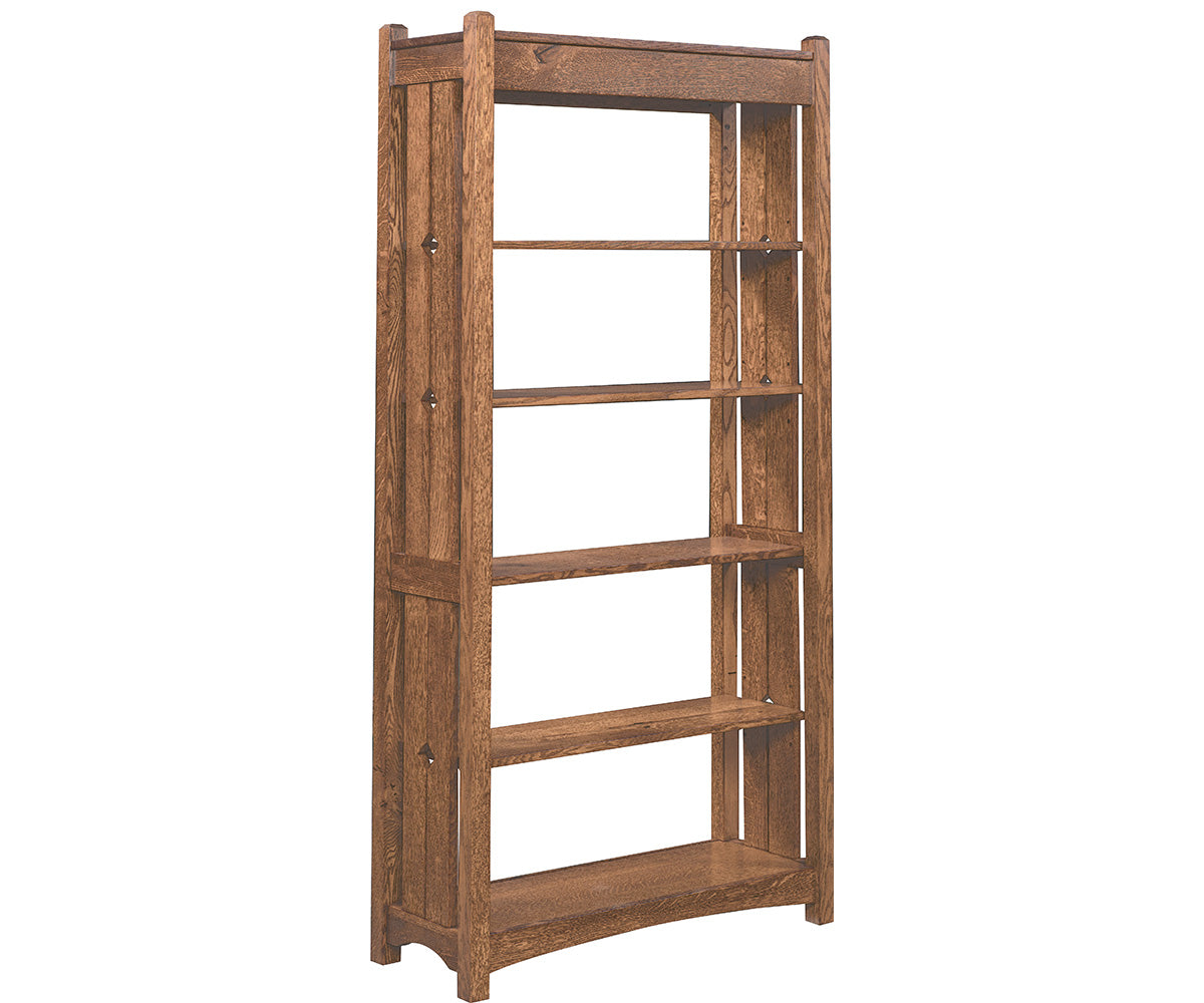 amish bookcase shown in oak