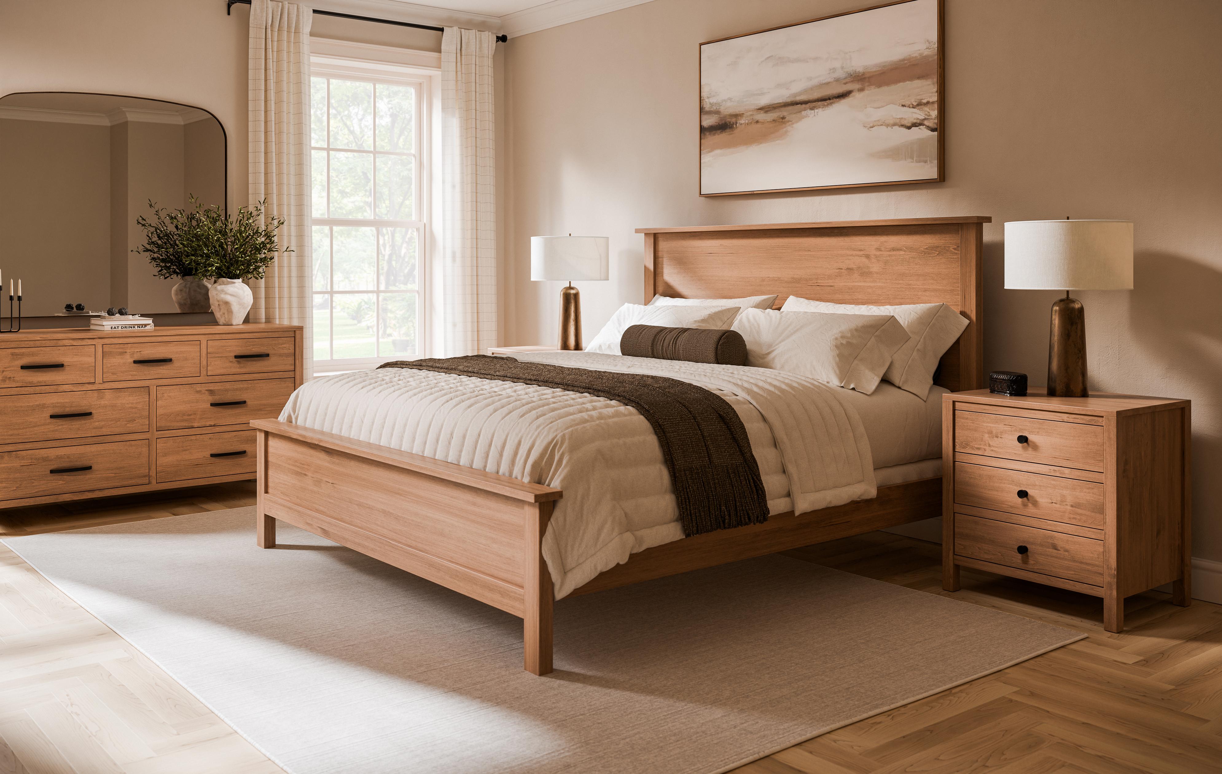 Amish Amanda Flat Panel Bed