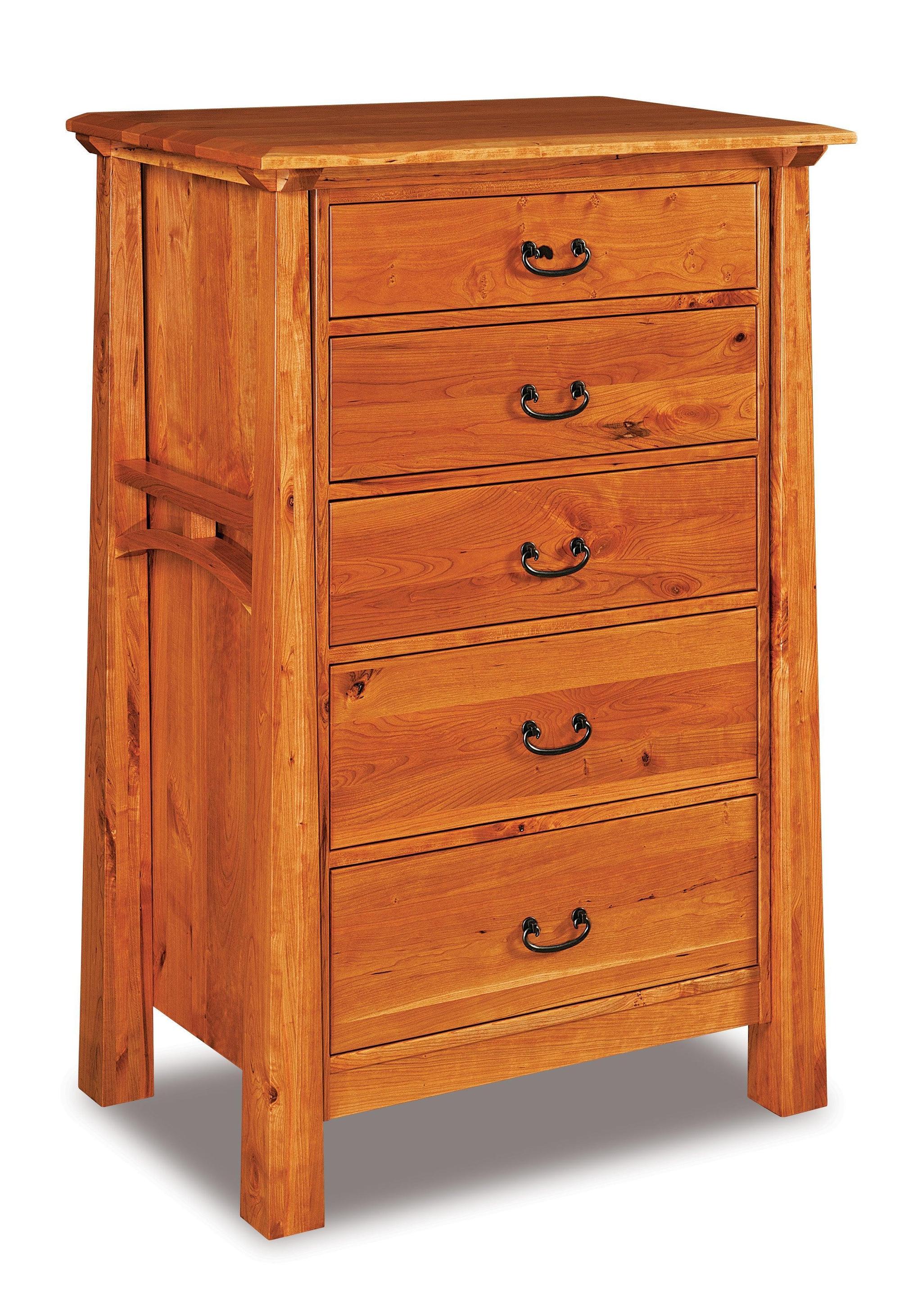 american made amish artesa five drawer  chest