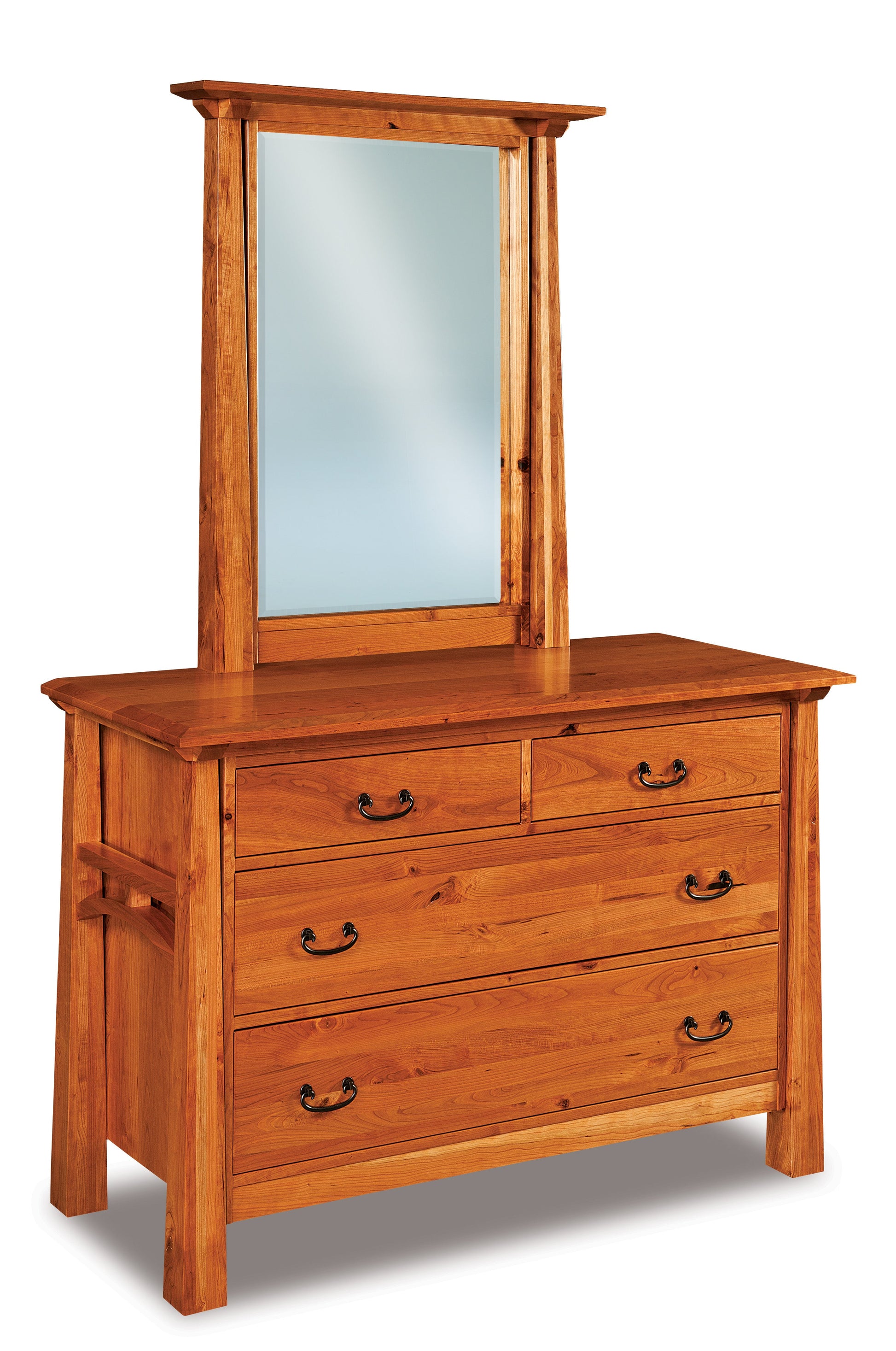 american made amish artesa four drawer chest shown with optional beveled mirror