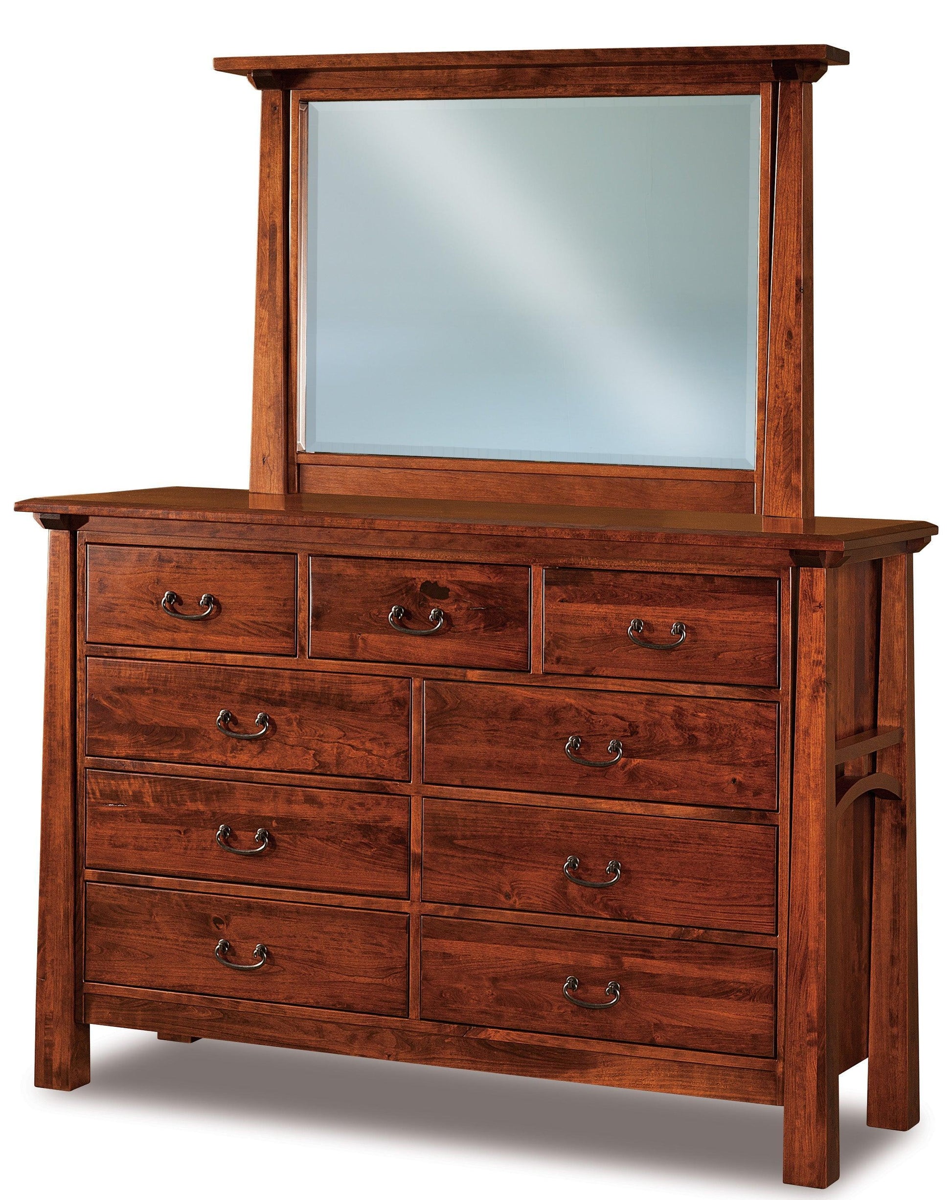 american made amish artesa nine drawer dresser with mirror