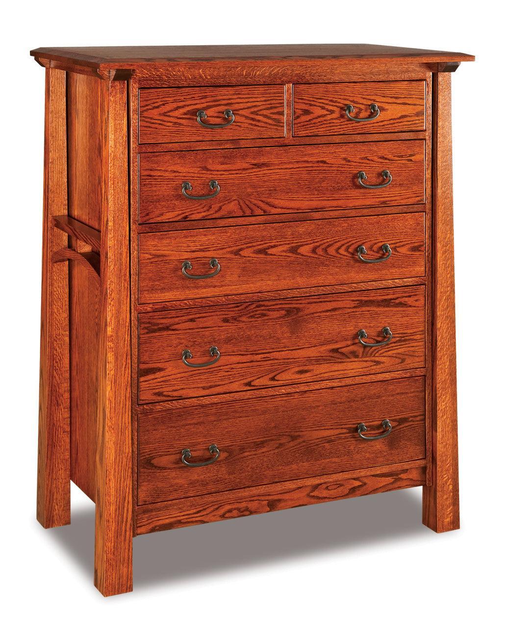 american made amish artesa six drawer chest shown in oak