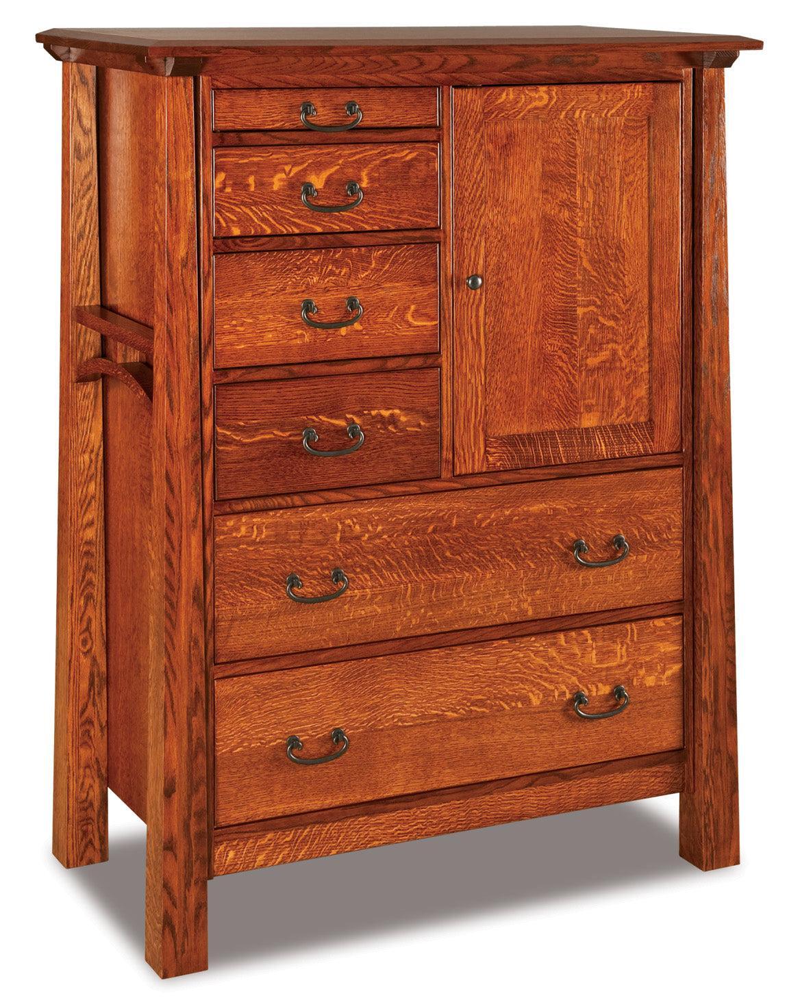american made amish artesa six drawer one door gentlemens chest