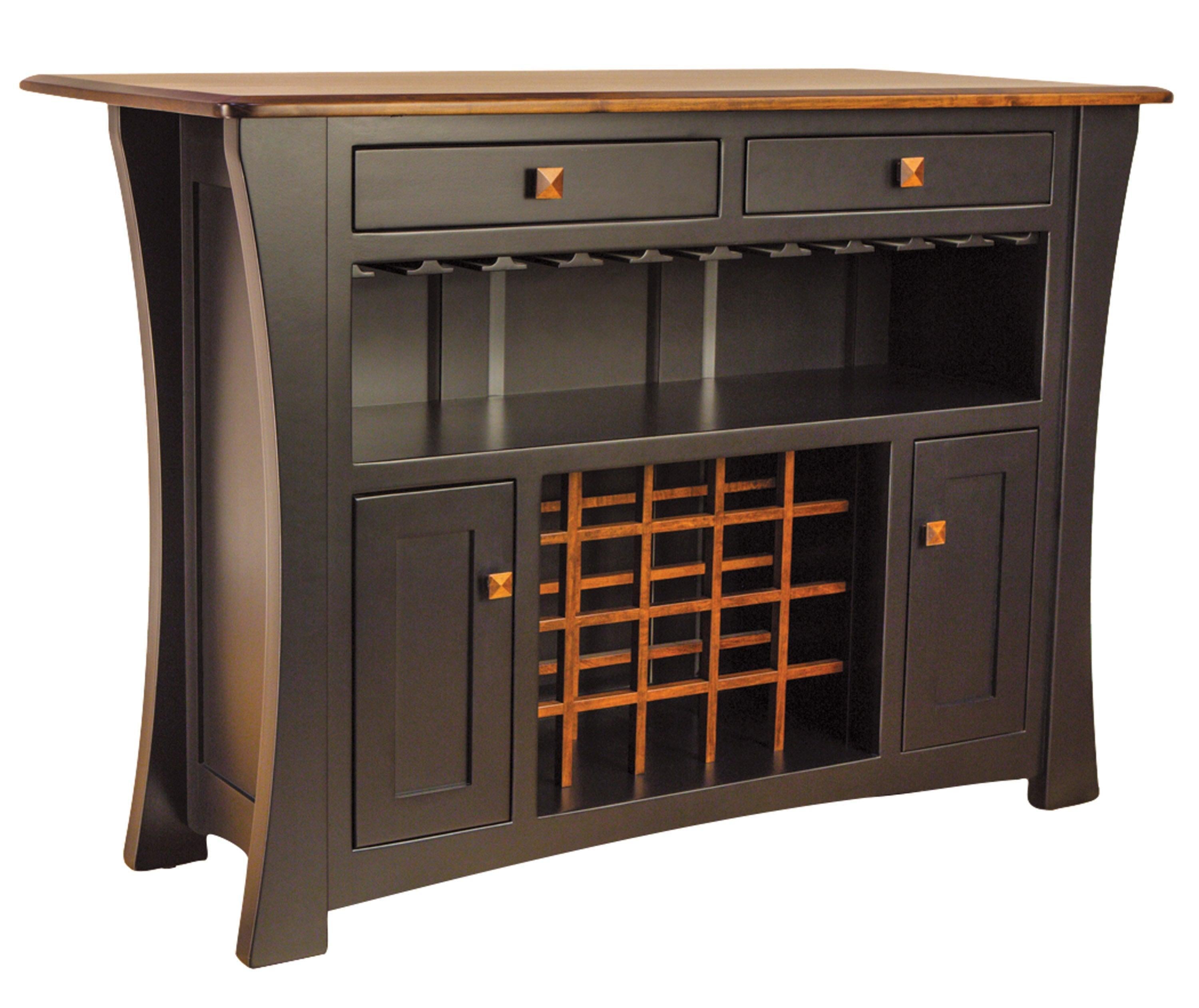 Amish Arts & Crafts Two Drawer Two Door Bar Cabinet