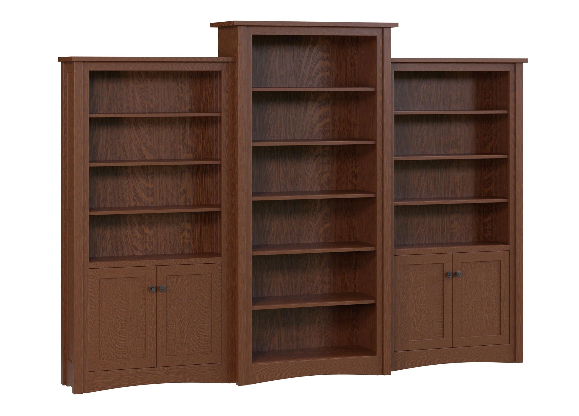 Amish Aspen Three Piece Bookcase
