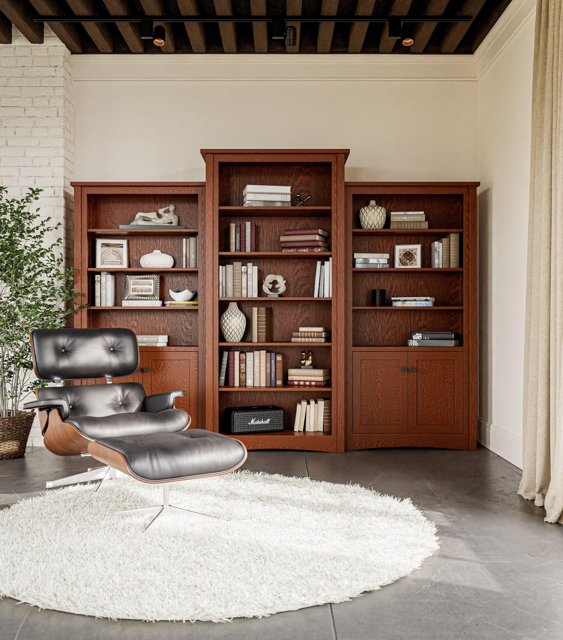 Amish Aspen Three Piece Bookcase