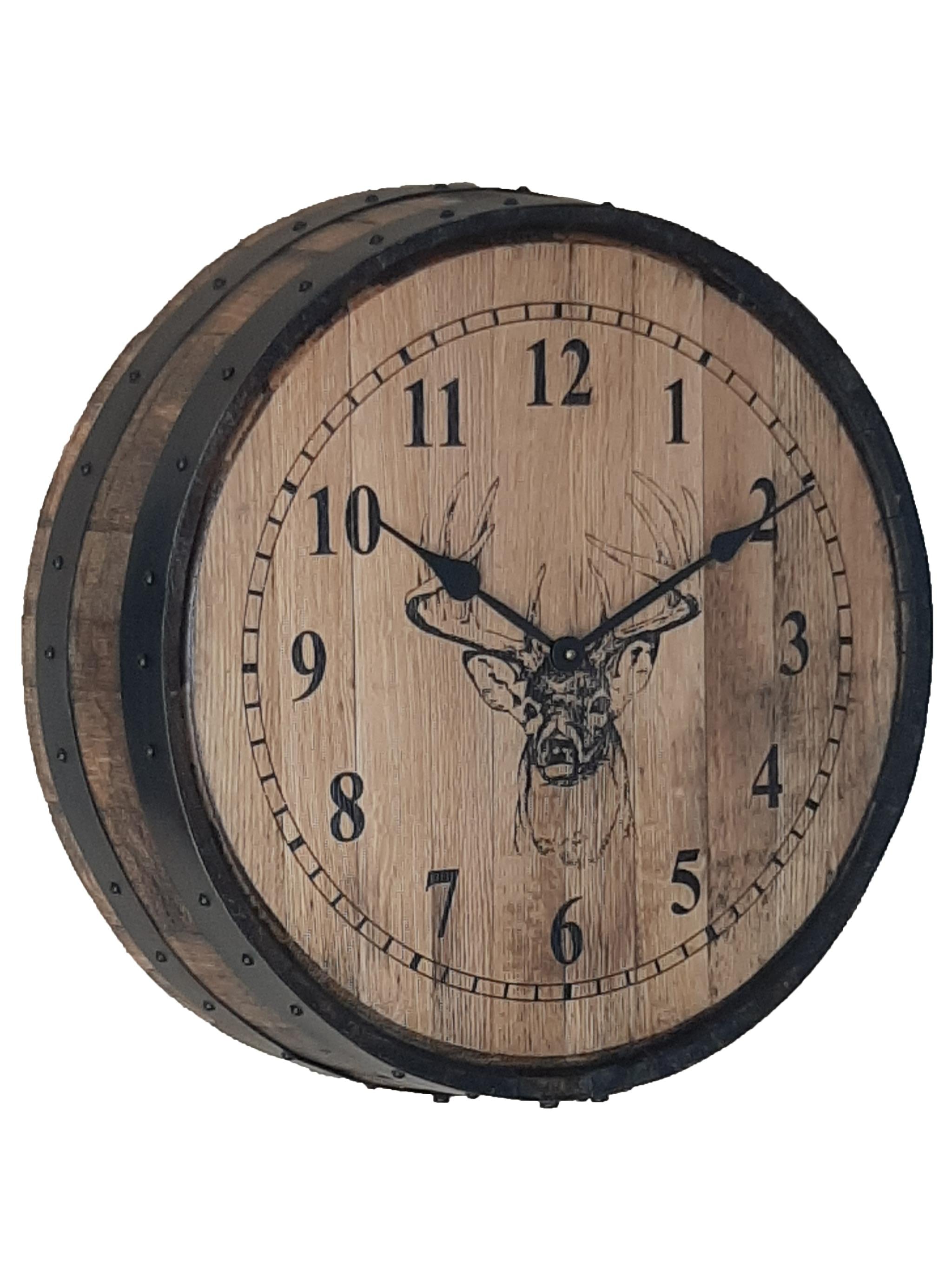 Amish Barrel Wall Clock-Wall Clock-Deer-Oak-The Amish House