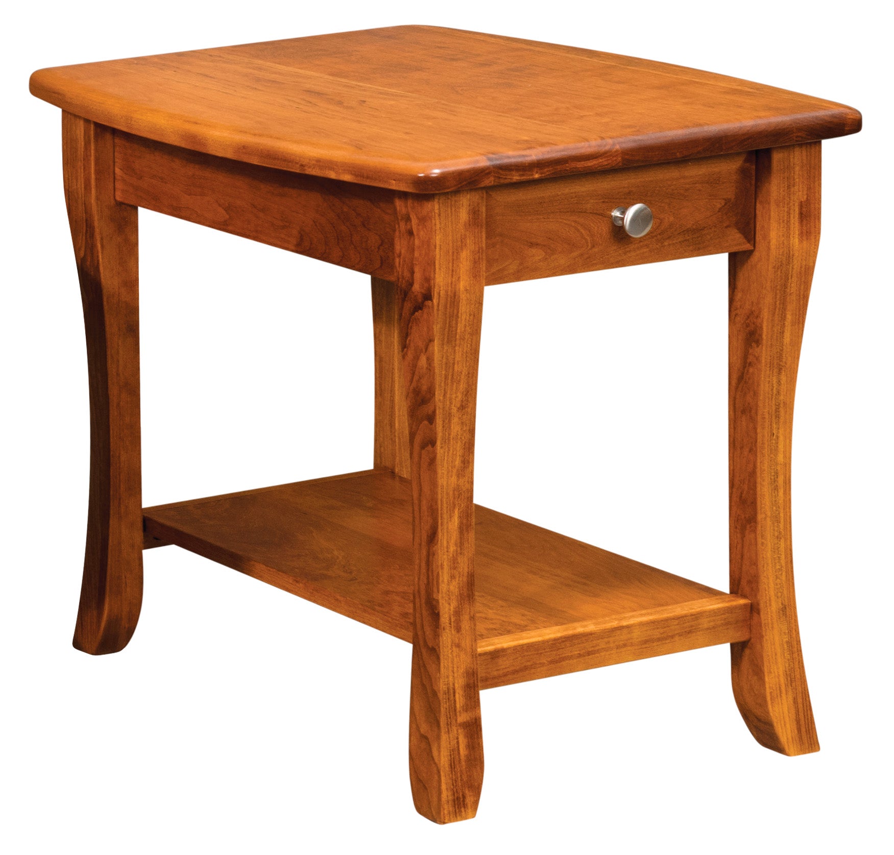 berkley large end table in sap cherry with copper stain