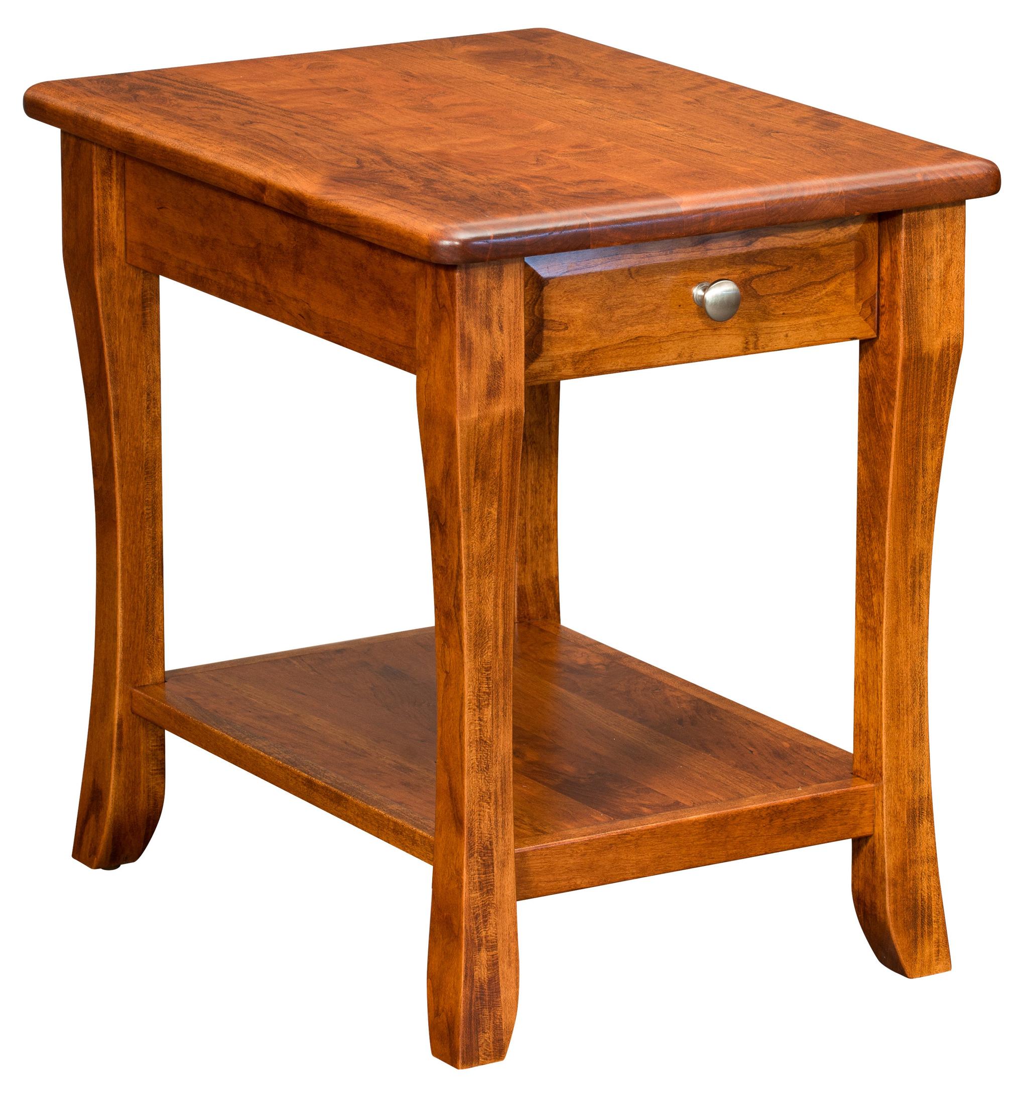 berkley medium end table in sap cherry with copper stain