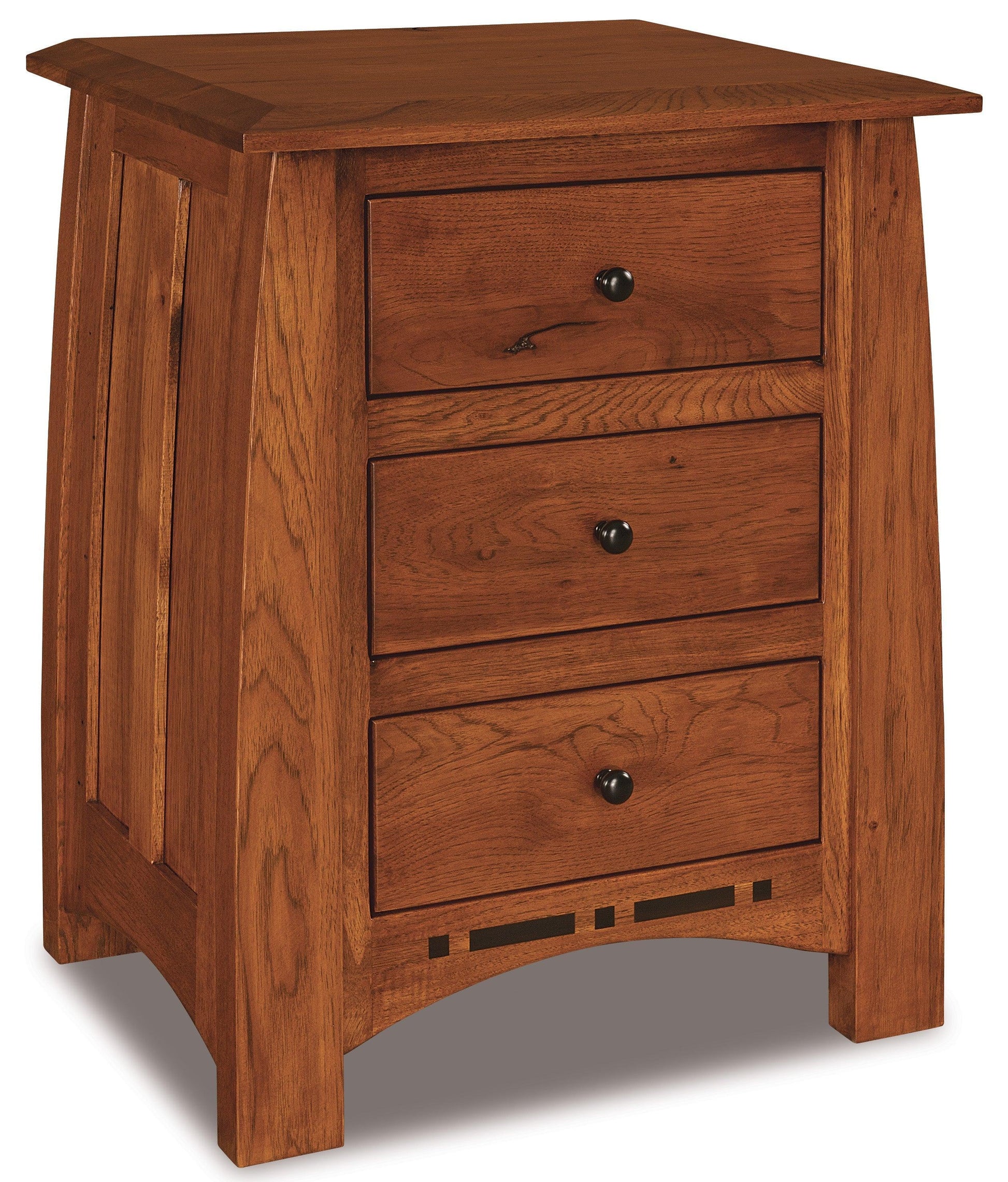 american made amish boulder creek three drawer nightstand