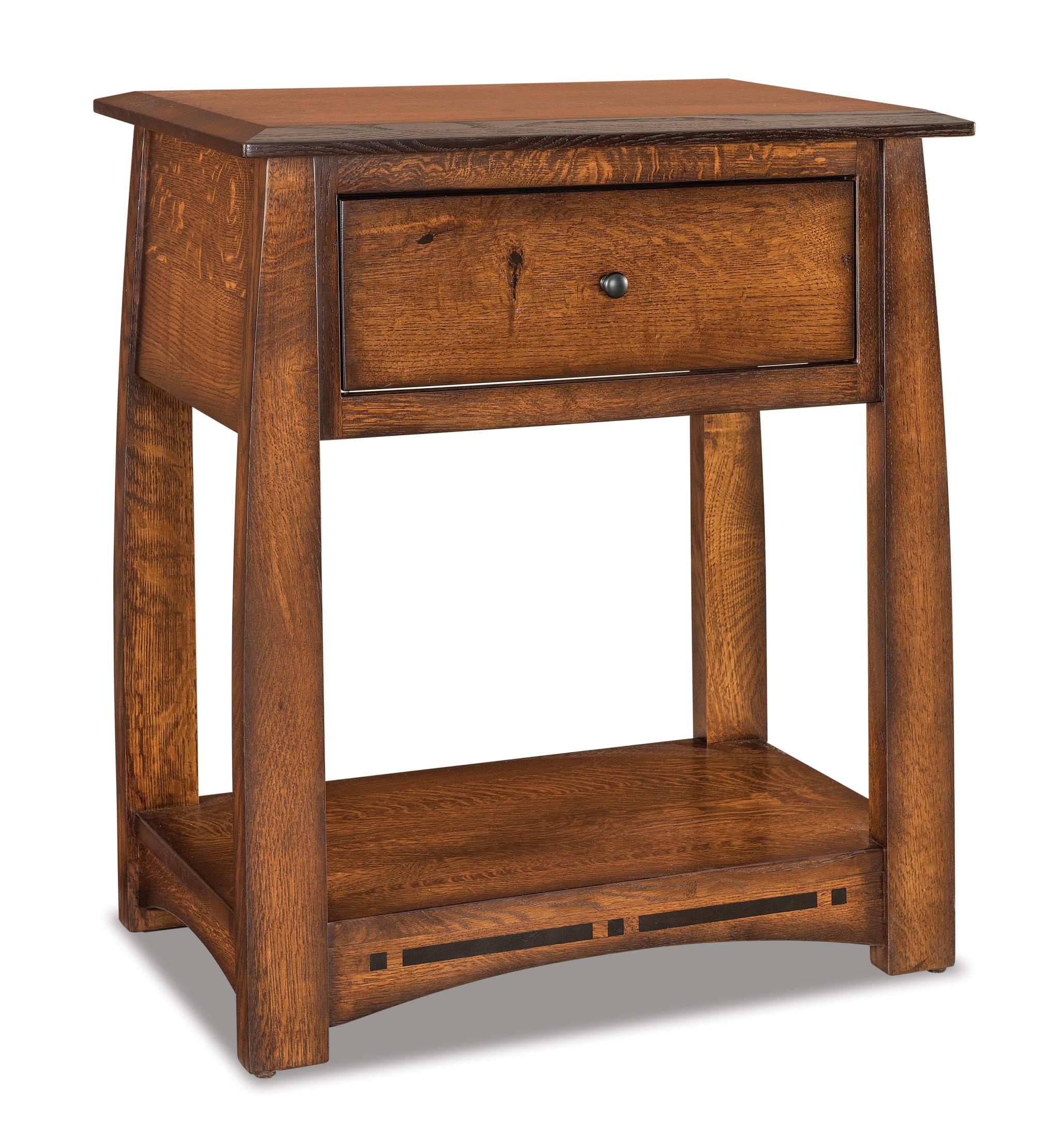 american made amish boulder creek one drawer open bottom nightstand