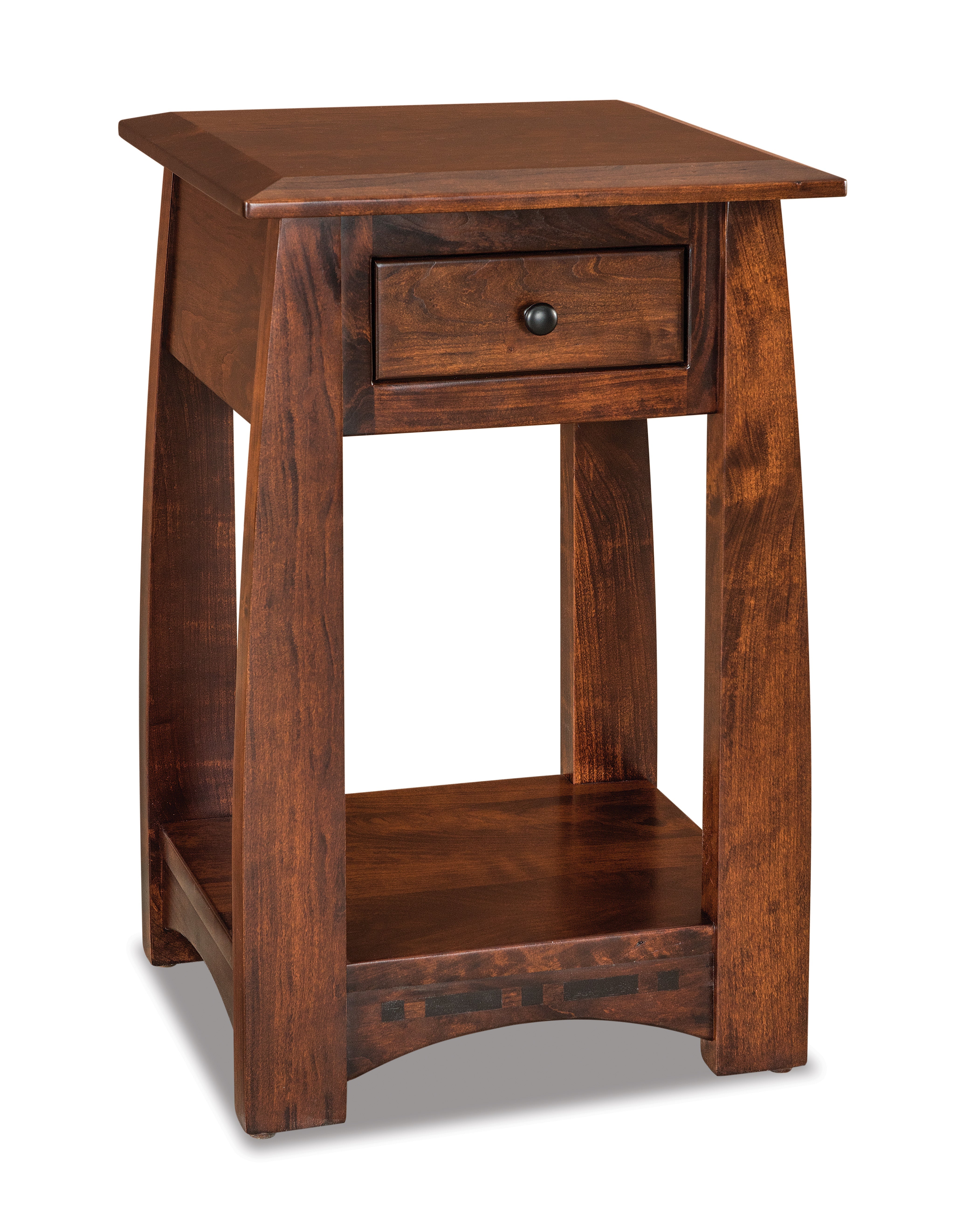 american made amish boulder creek one drawer open bottom nightstand