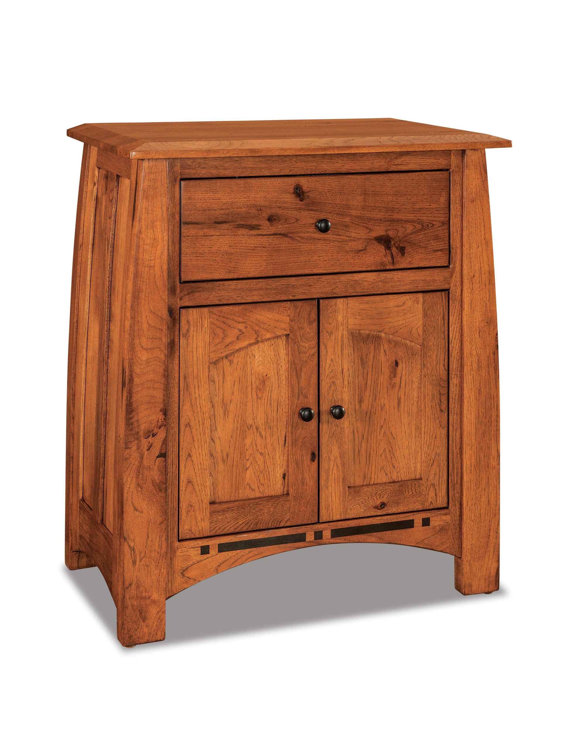 american made amish boulder creek one drawer two door nightstand