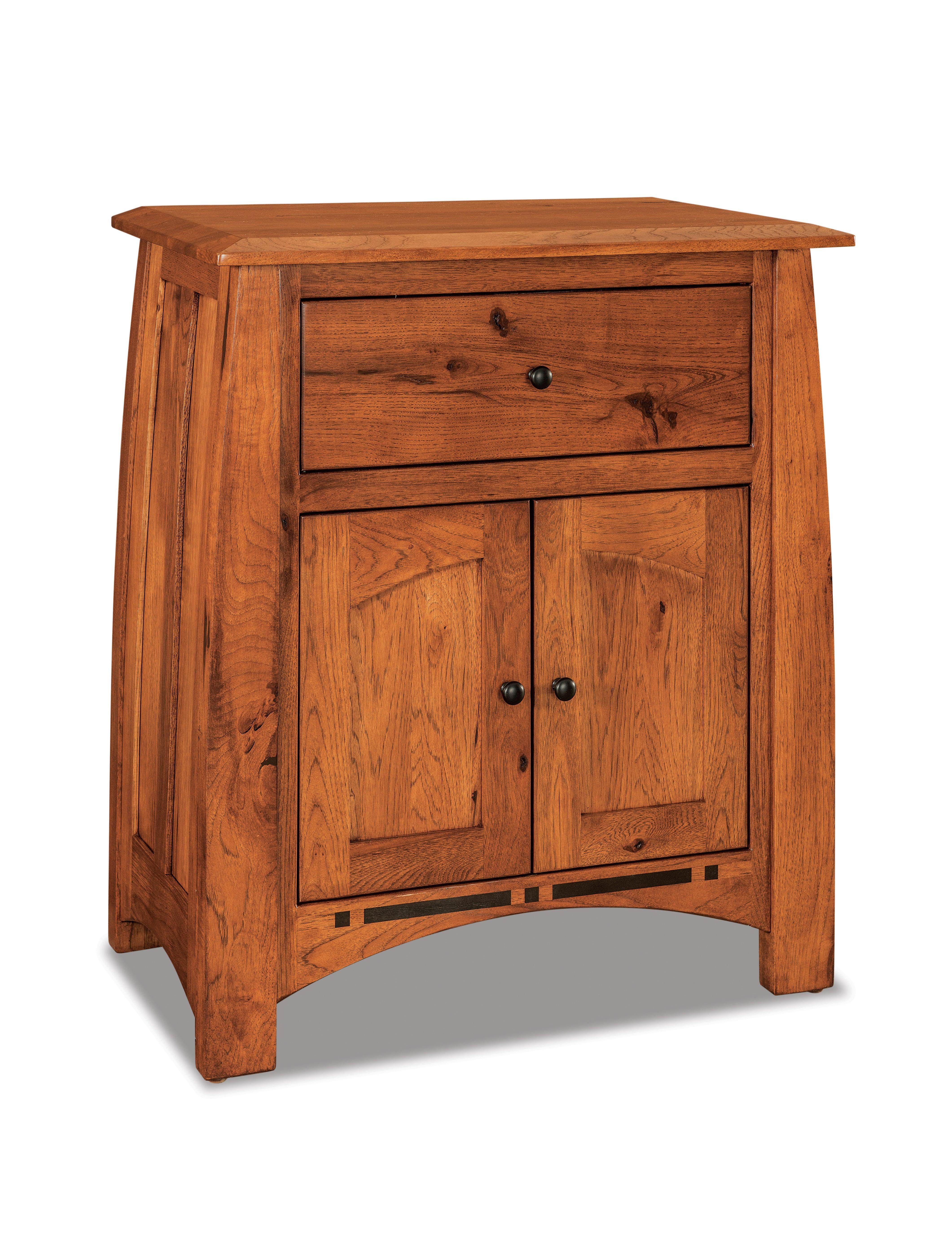 american made amish boulder creek one drawer two door nightstand