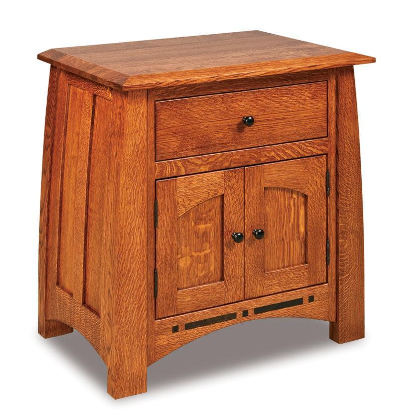american made amish boulder creek one drawer two door nightstand