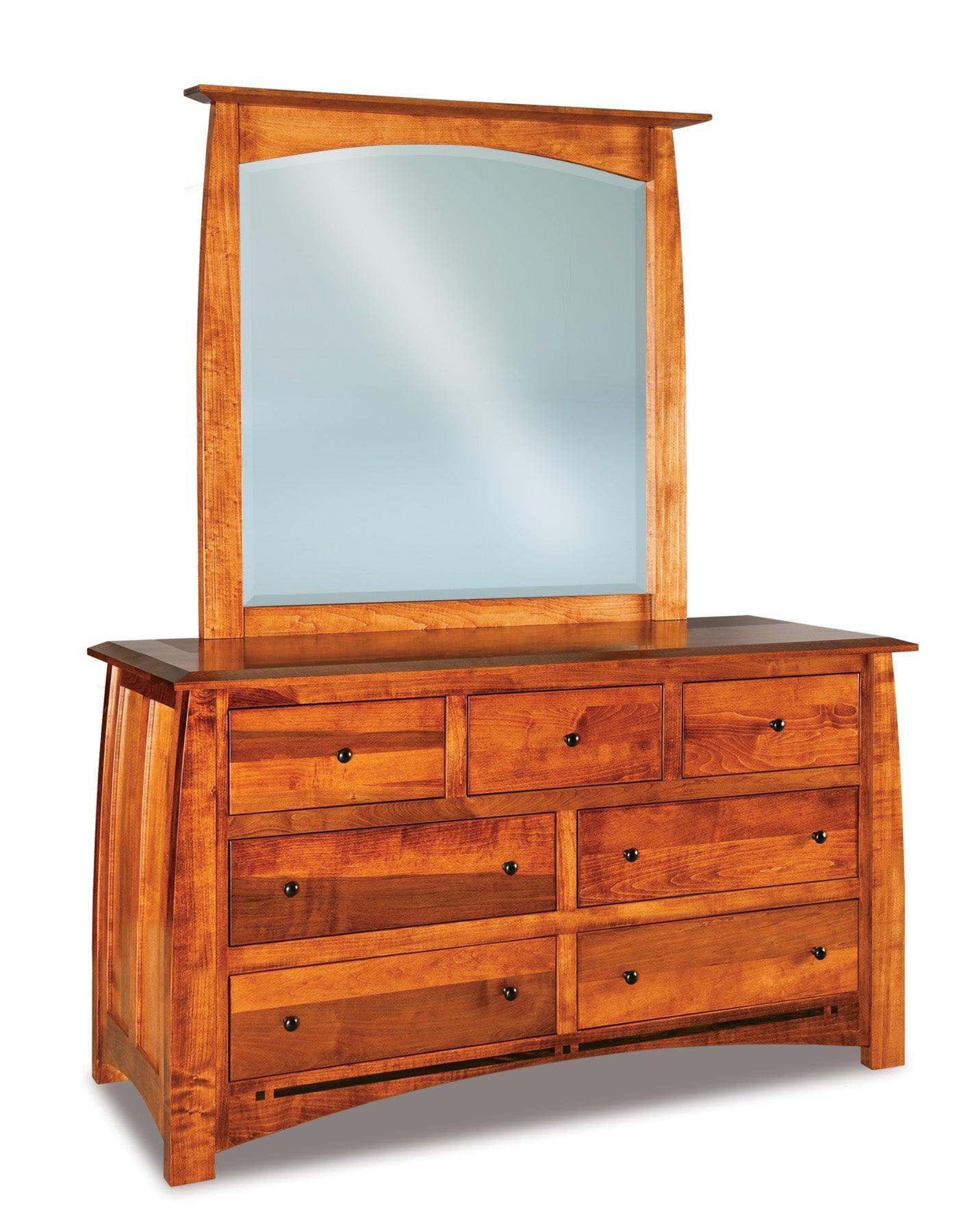 american made amish boulder creek seven drawer dresser with mirror
