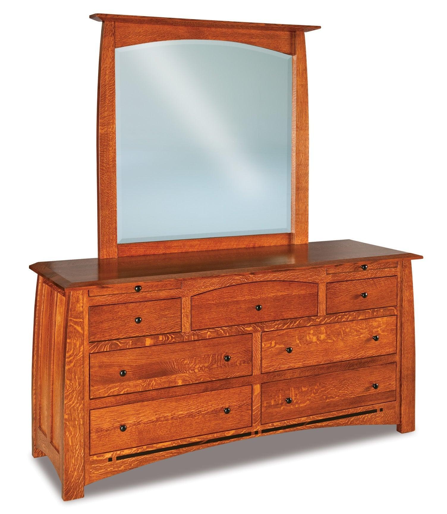 american made amish boulder creek nine drawer dresser with mirror