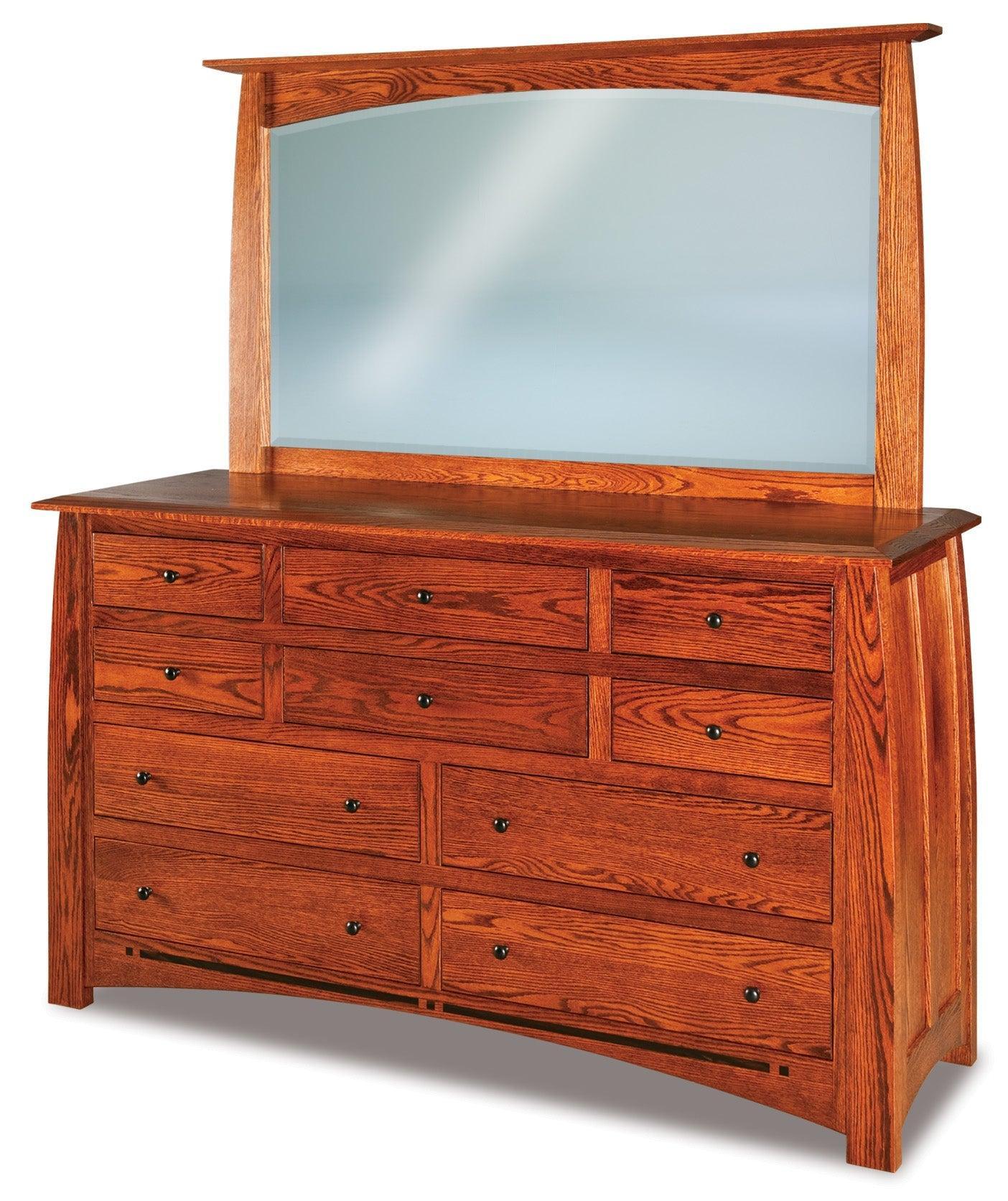 american made amish boulder creek ten drawer dresser with mirror