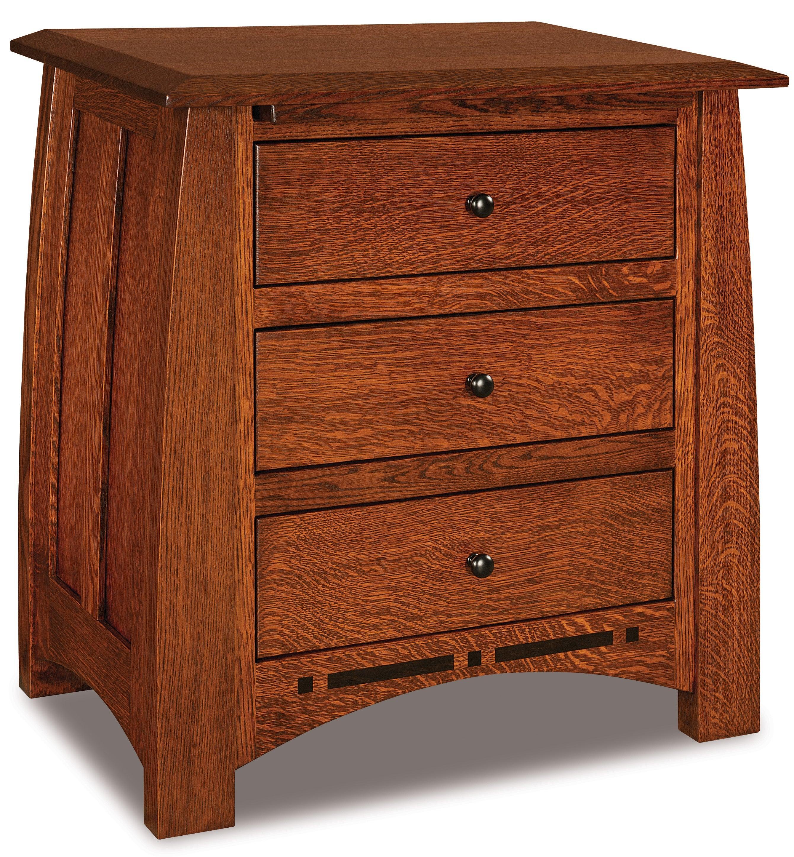 Amish Boulder Creek Three Drawer Nightstand - Thumbnail 3