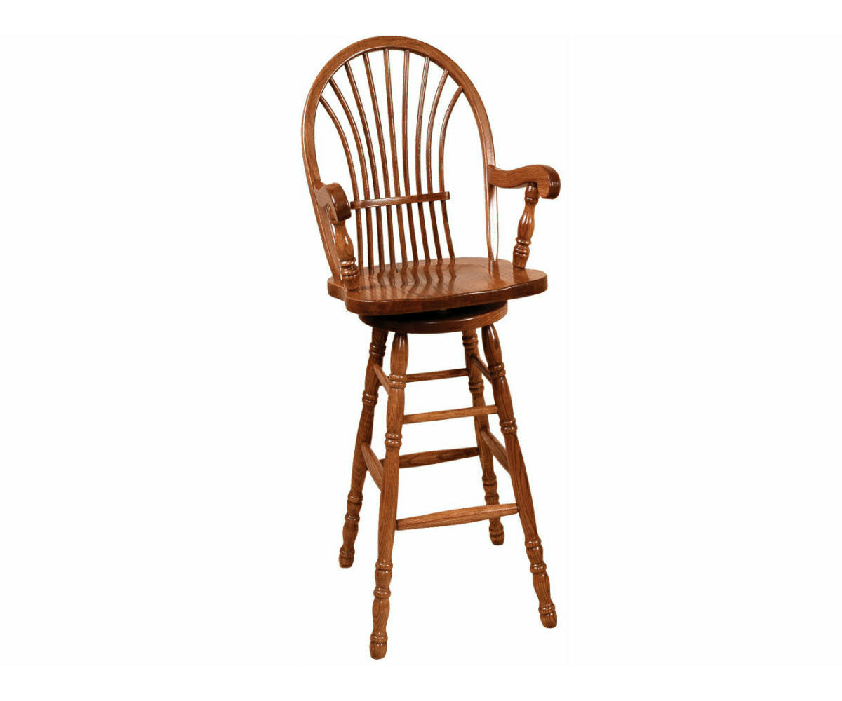 Amish Bow Sheaf Swivel Bar Chair - Thumbnail 2