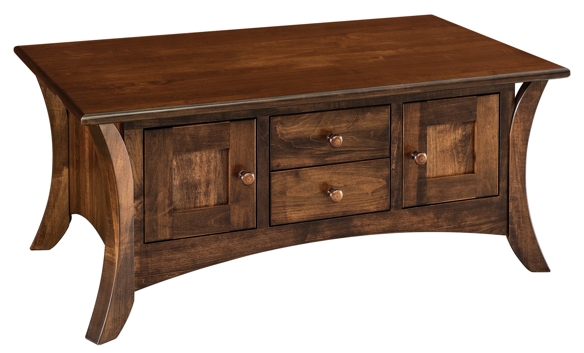 american made  amish caledonia coffee table with storage