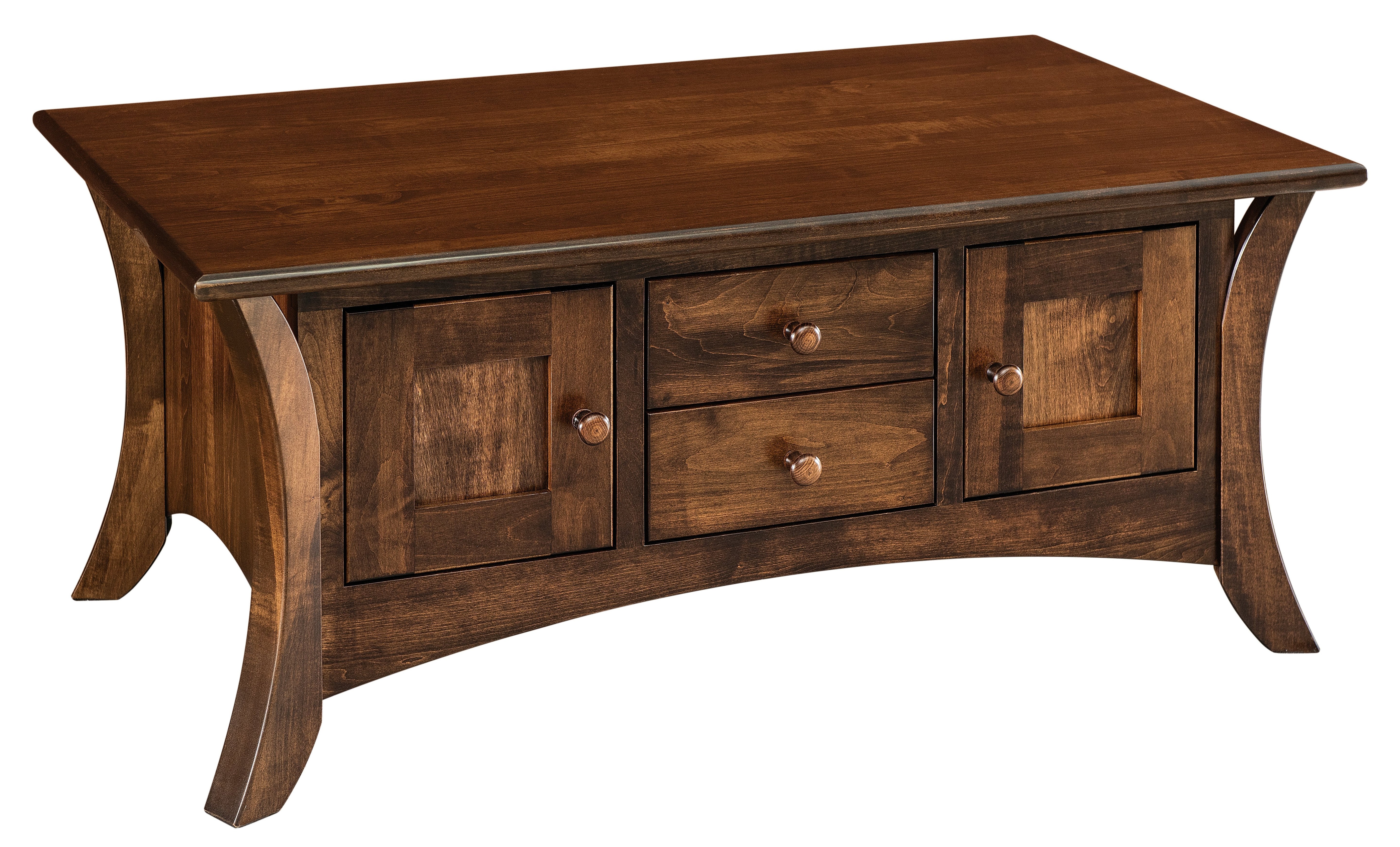 american made  amish caledonia coffee table with storage