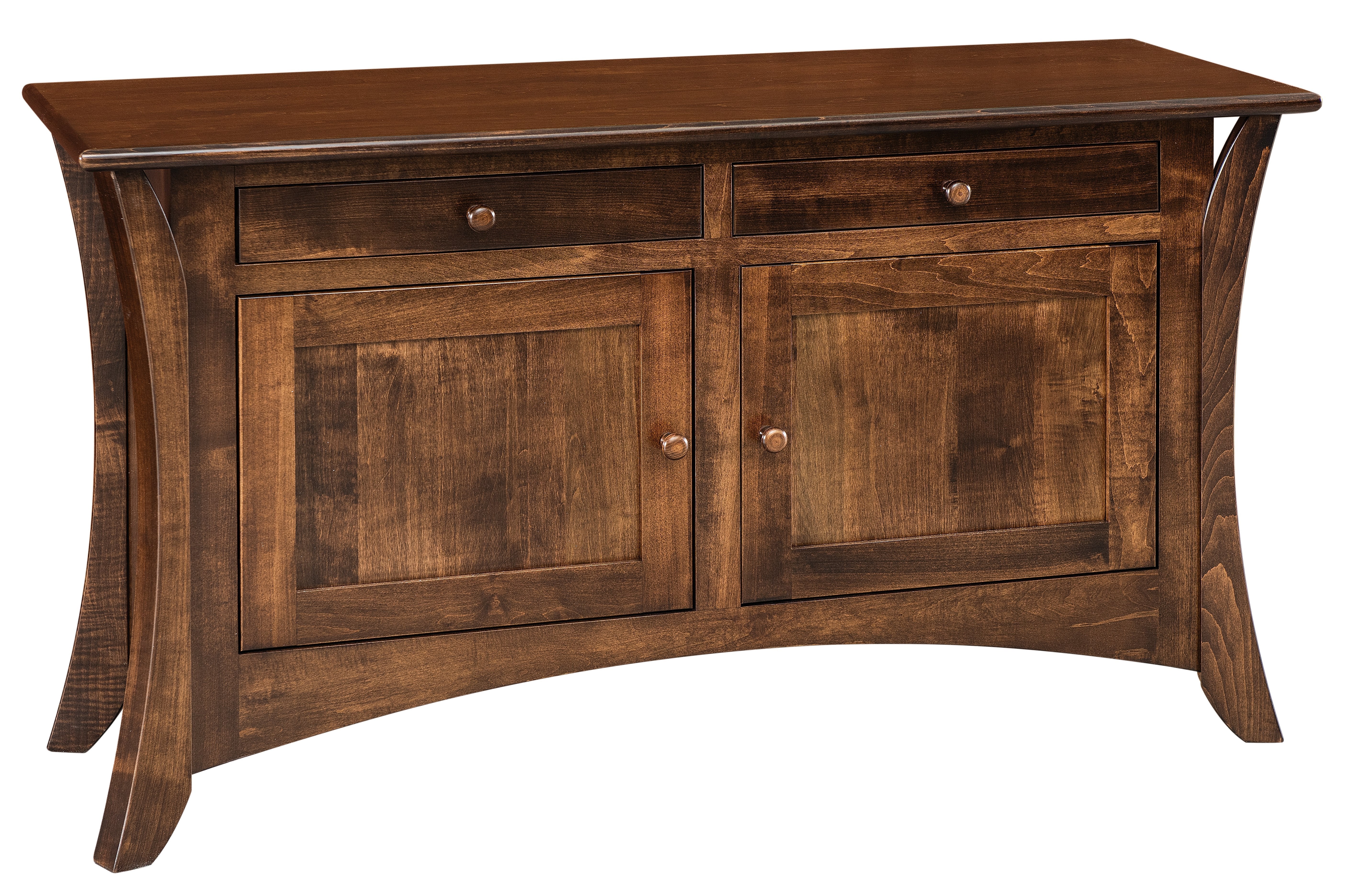 american made amish caledonia sofa table with storage