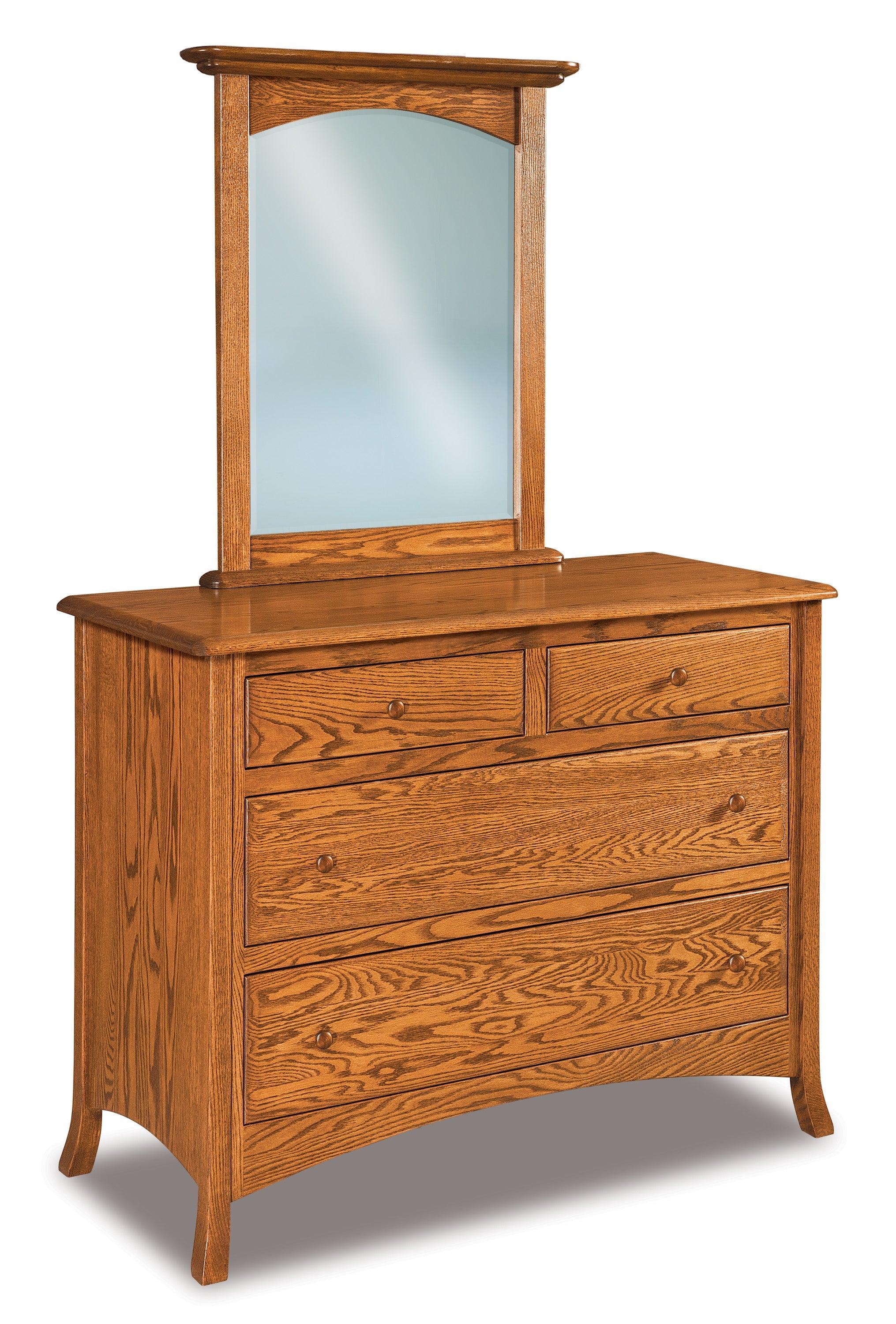 american made amish carlisle four drawer chest with mirror